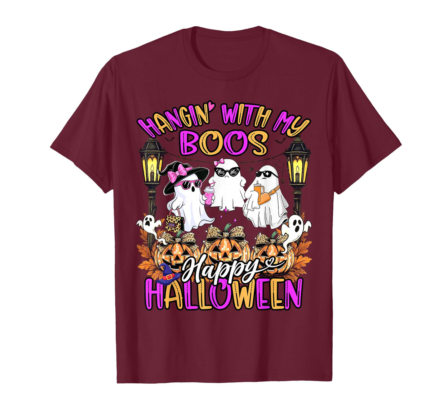 Hangin' with My Boos Cute Boujee Ghosts Halloween Costume T-Shirt