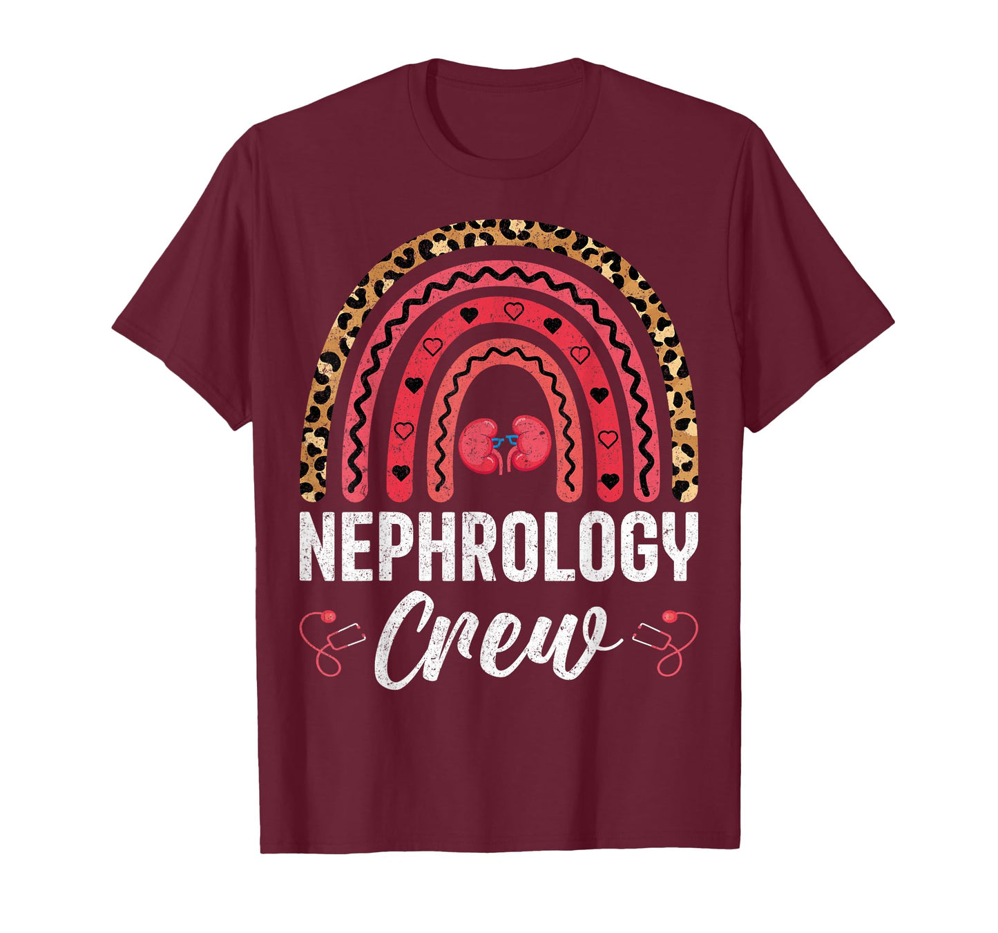 Nephrology Crew - Boho Rainbow Kidney Dialysis Nurse T-Shirt