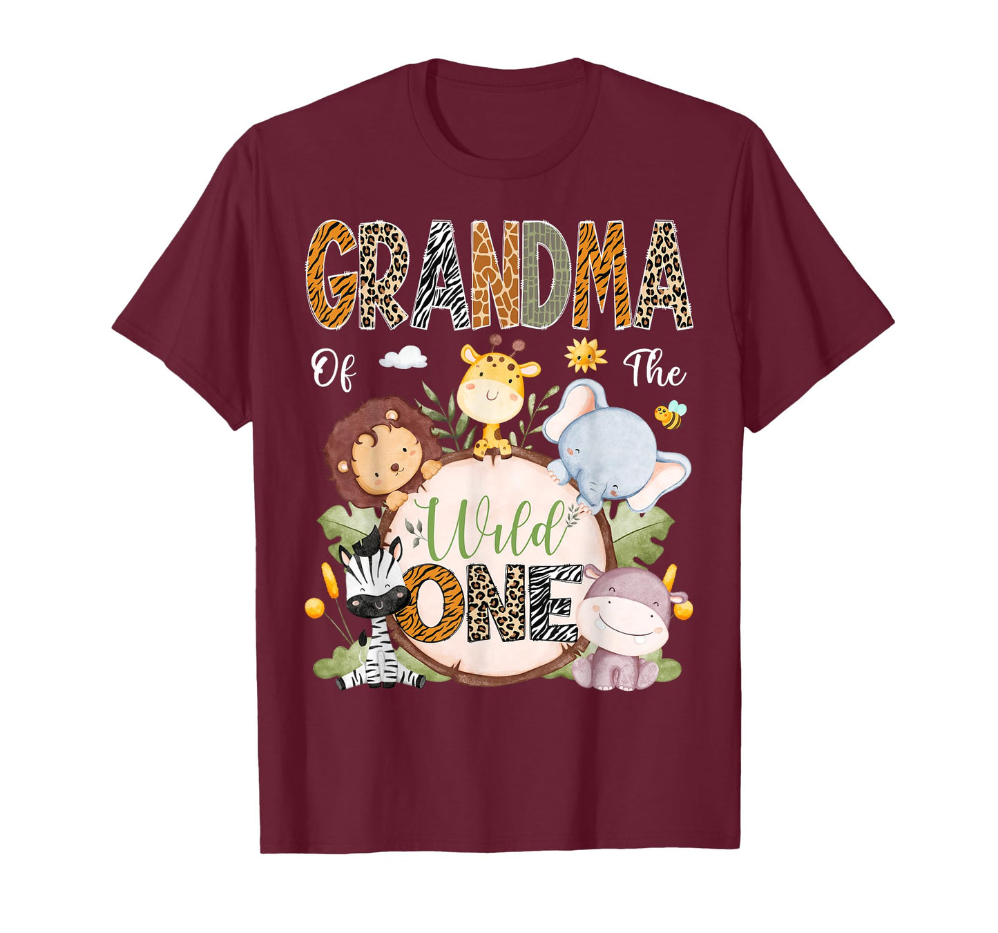 Grandma Of The Wild One 1St Birthday Safari Jungle Animals T-Shirt