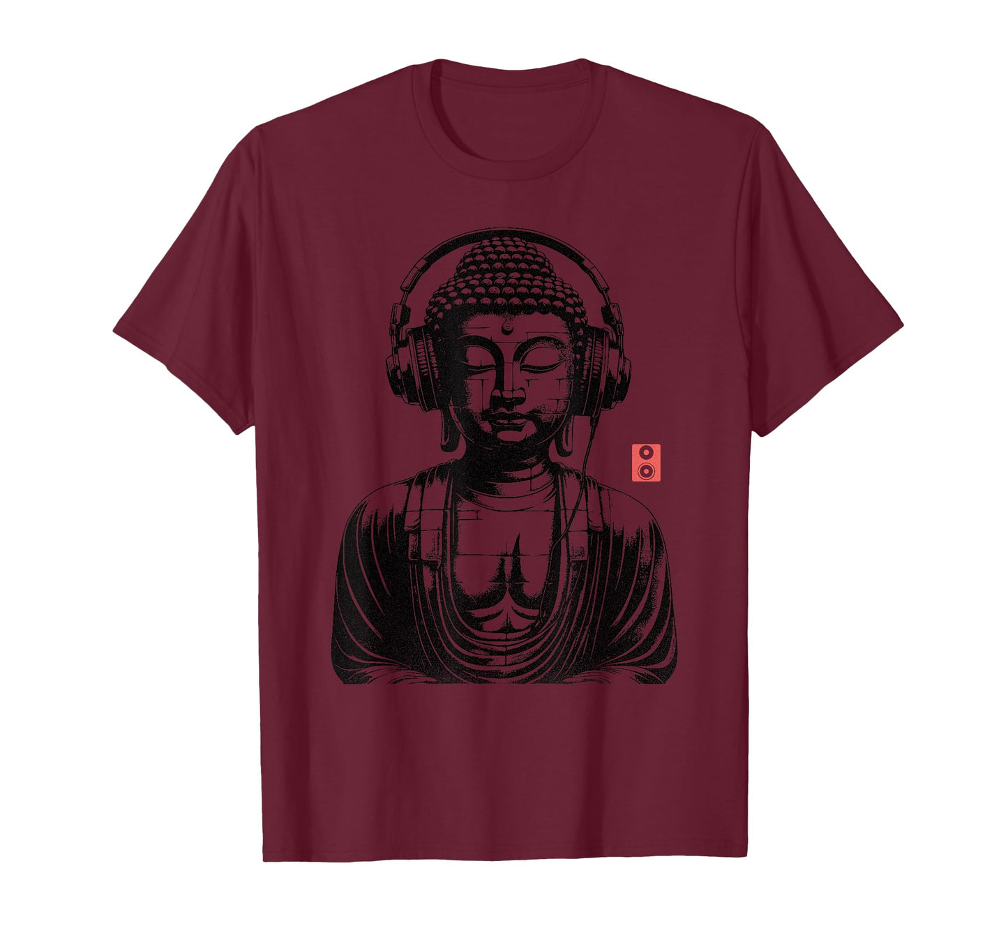 Vintage Retro Buddha Wearing Headphones T-Shirt