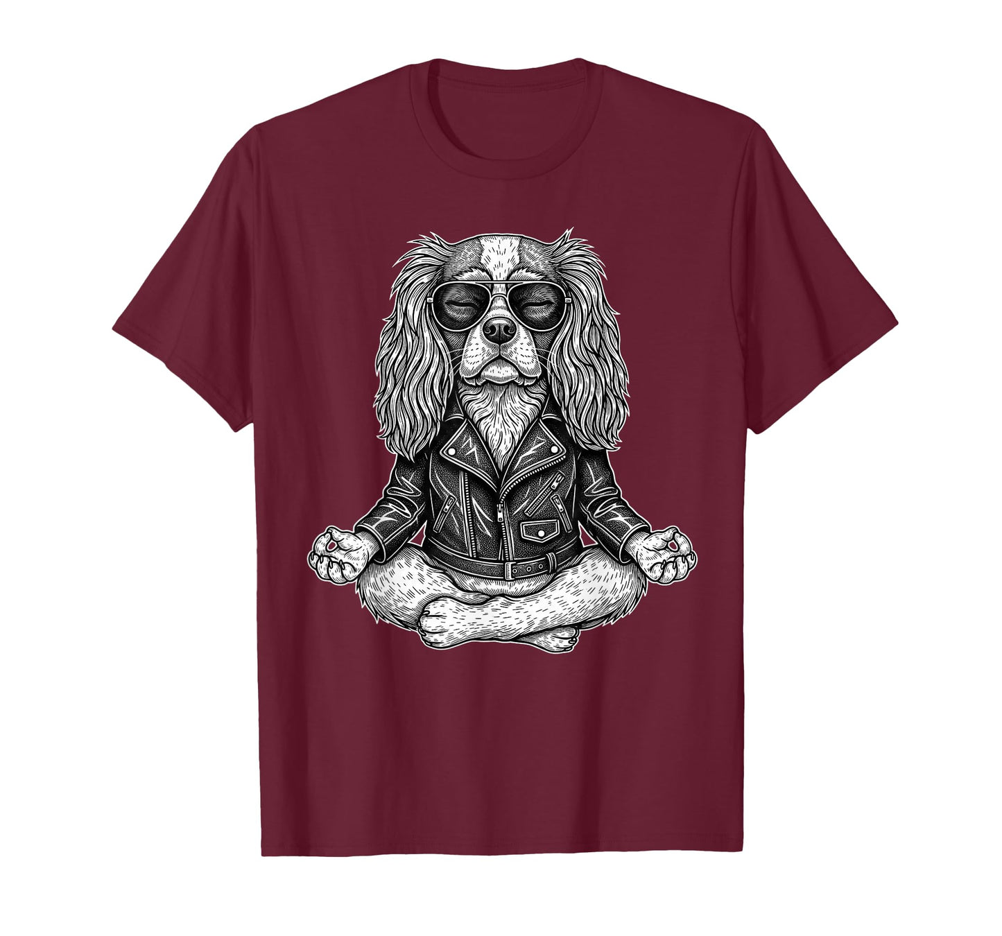 Vintage Retro Yoga Dog Cavalier T-Shirt
