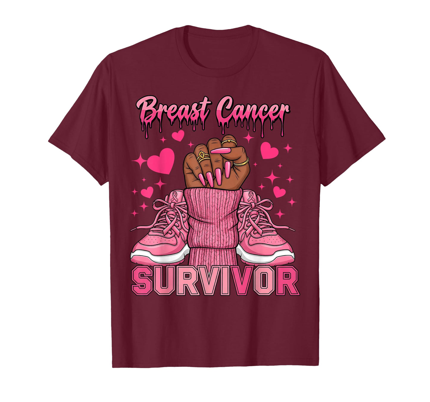 Breast Cancer Awareness Warrior Black Women Melanin Survivor T-Shirt