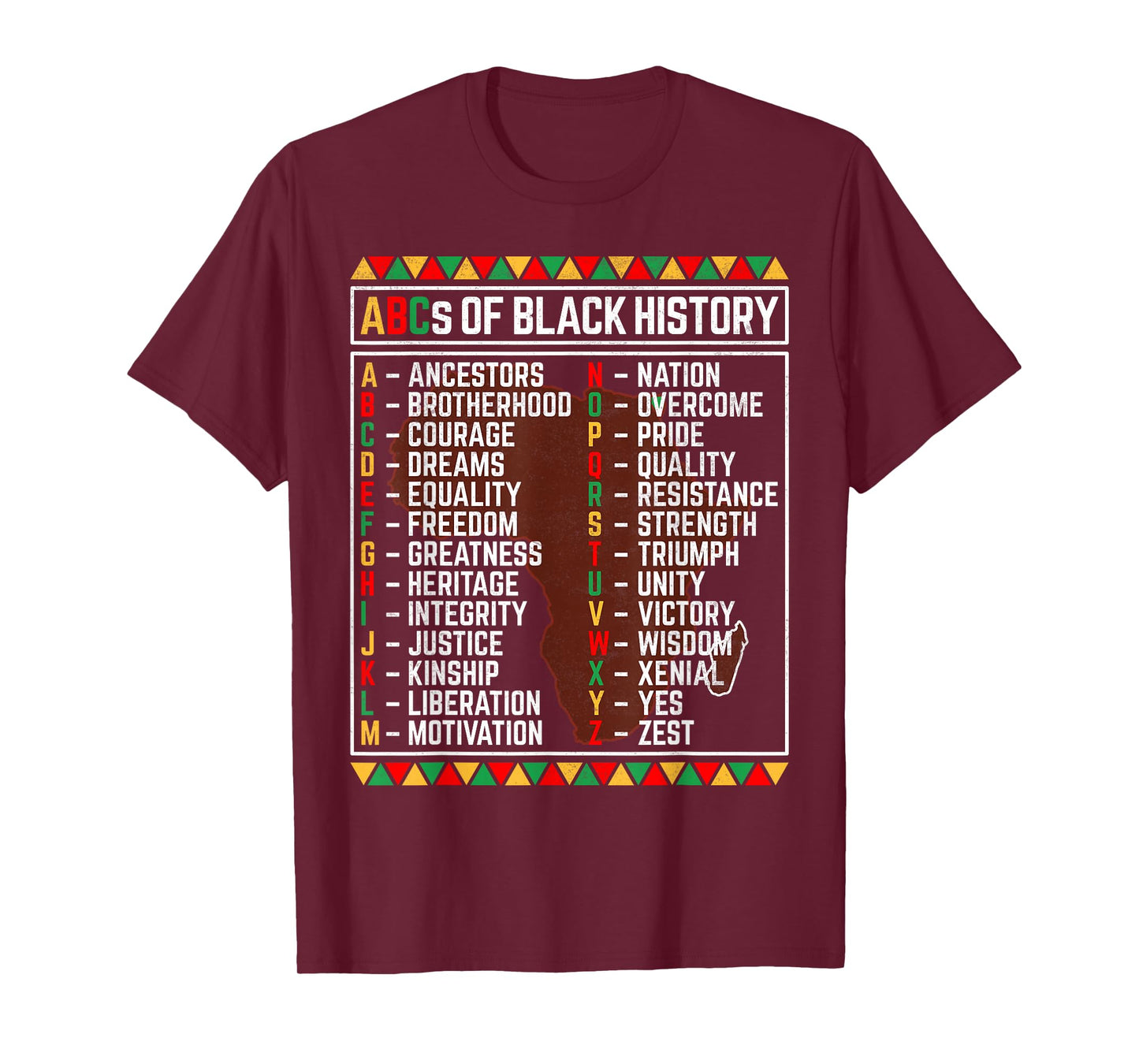 ABCs of Black History Month Alphabet Learning for Kids T-Shirt