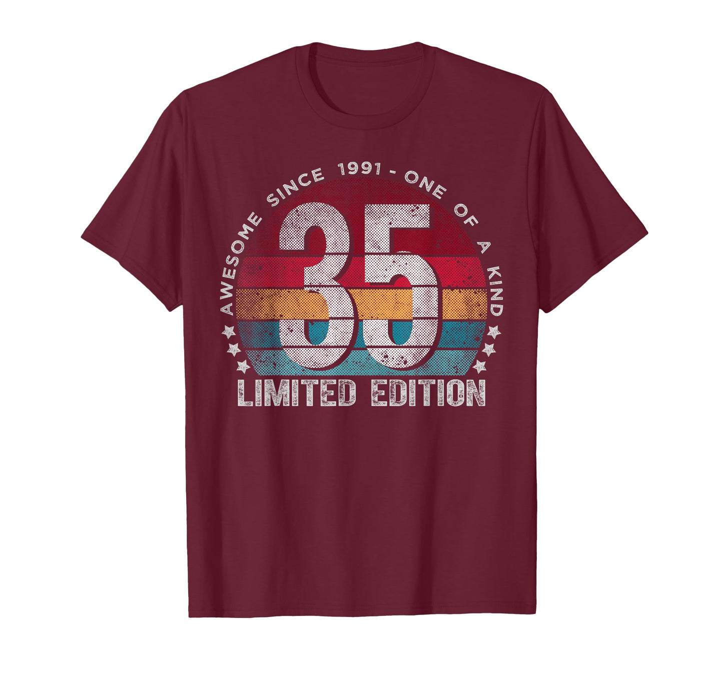 35 Year Old Gifts Vintage 1991 Limited Edition 35th Birthday T-Shirt