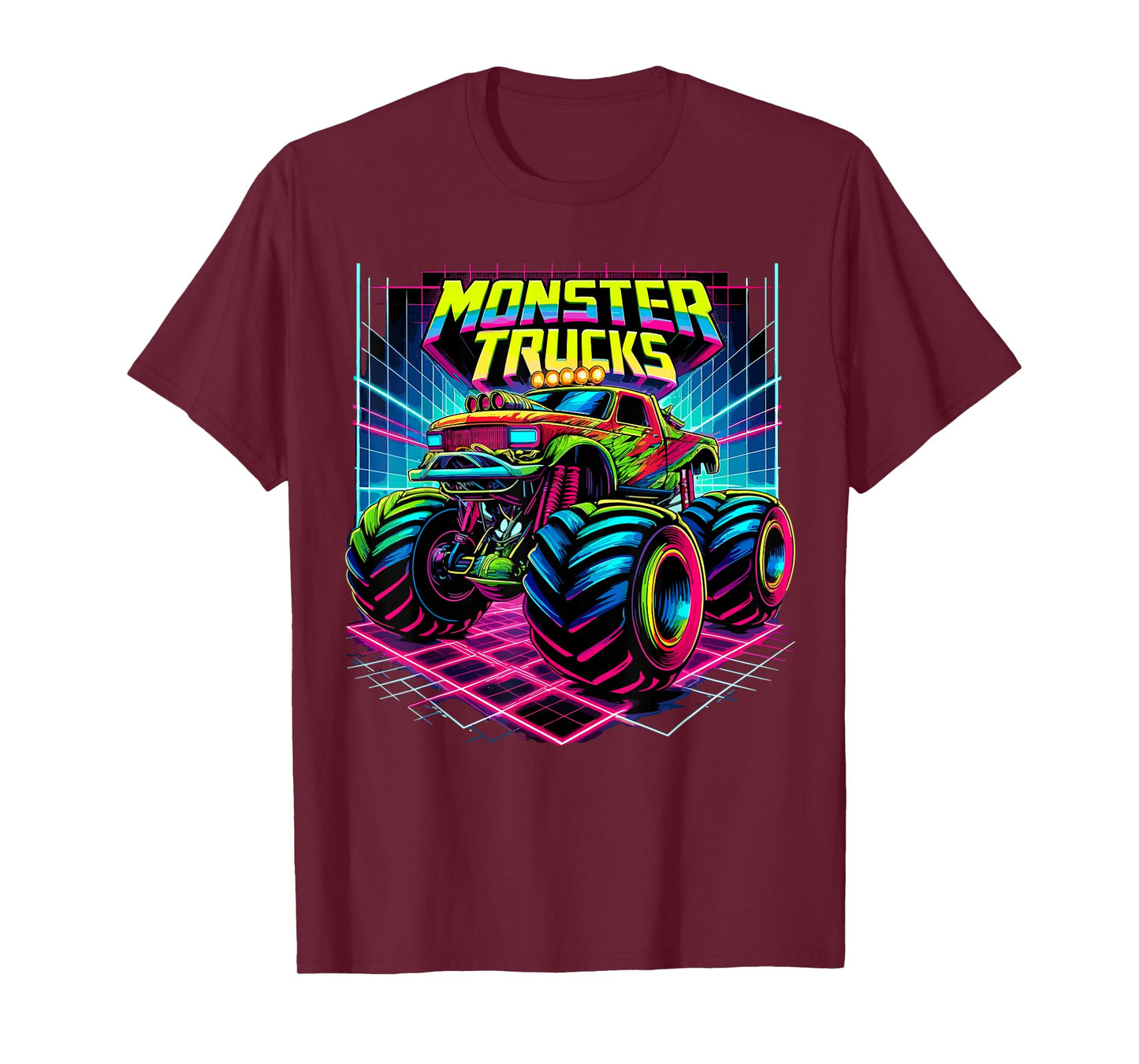 Monster Truck Birthday Party Retro Monster Trucks T-Shirt
