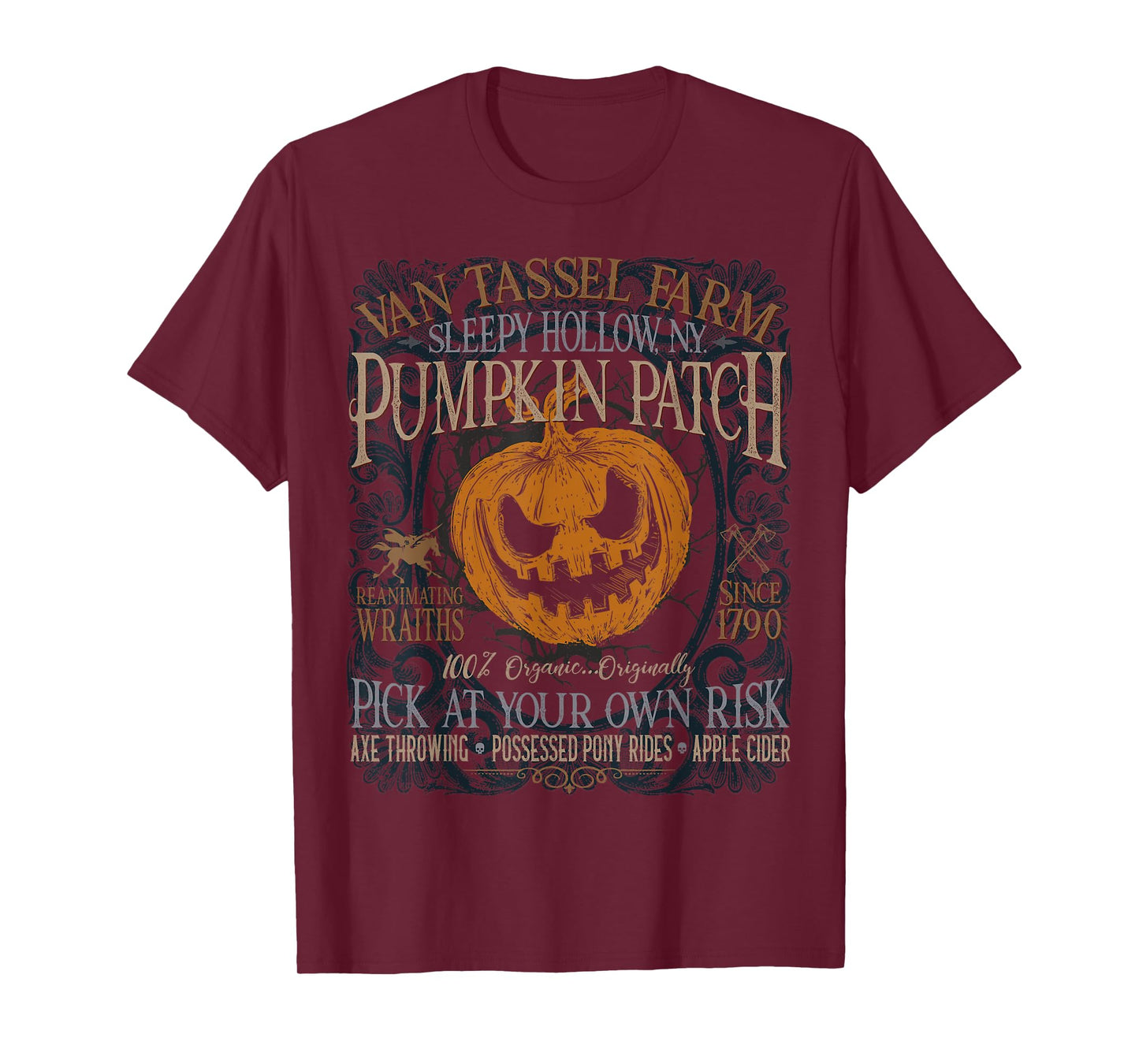 Sleepy Hollow Pumpkin Picking Farm Funny Halloween T-Shirt