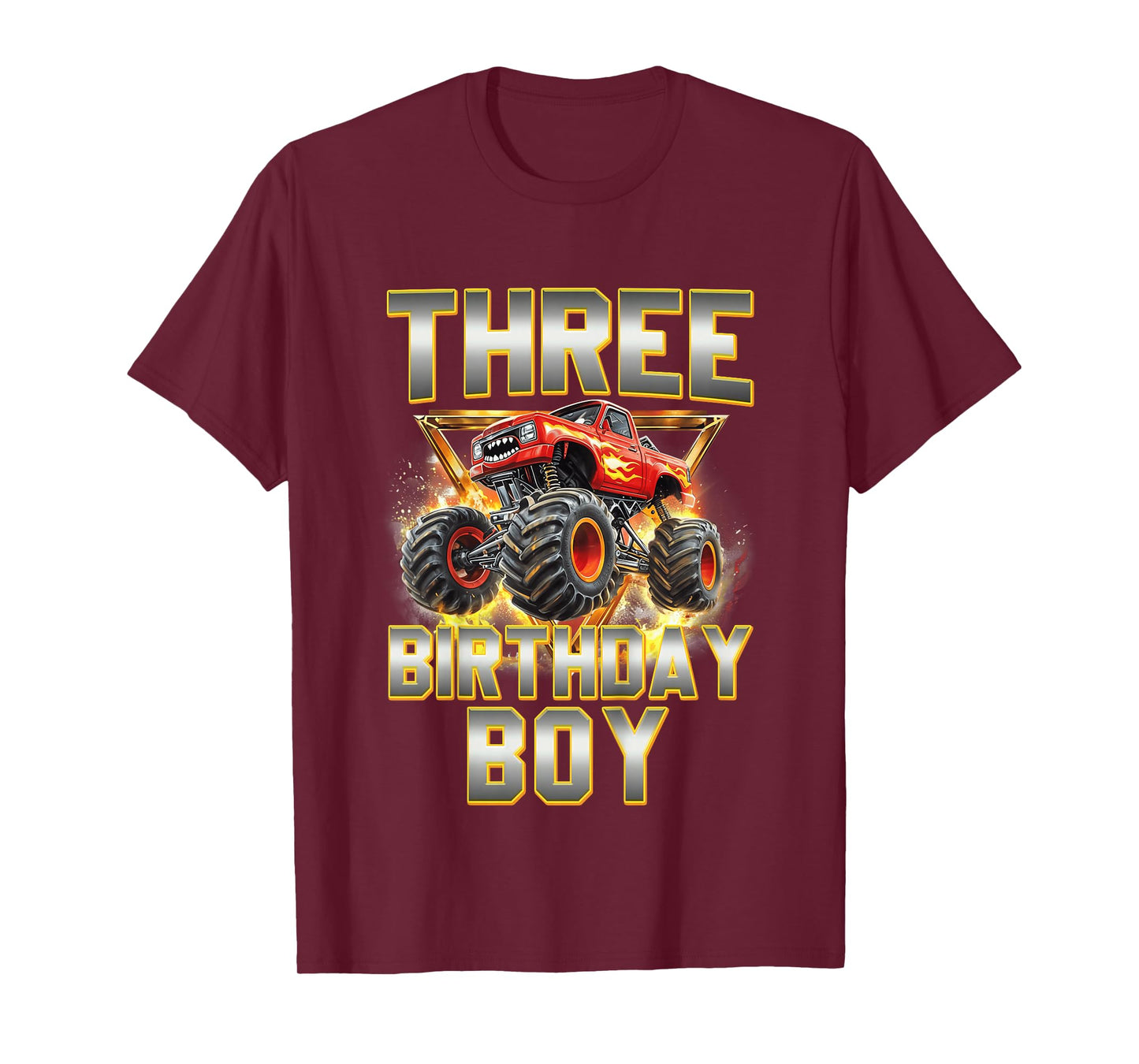 Kids I'm Three Year Old 3rd Birthday Boy Monster Truck Are My Jam T-Shirt