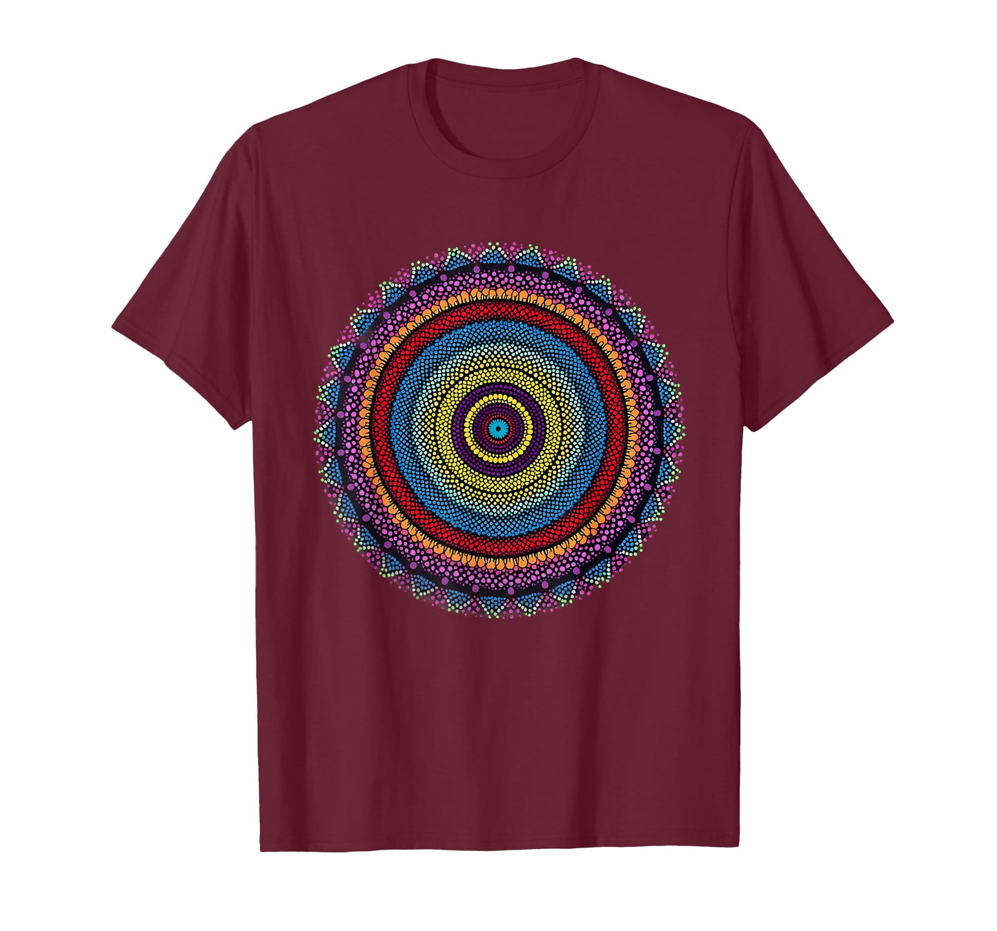Vibrant Mandala 2024 Creative Dot Art Design T-Shirt