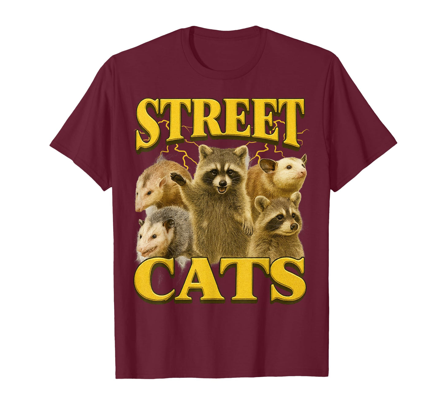Funny Street Cats Funny Raccoon Bootleg Funny 90's Memes T-Shirt
