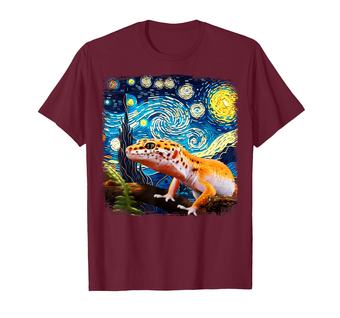 Leopard Gecko Starry Night Van Gogh Gifts For Men Women Kids T-Shirt