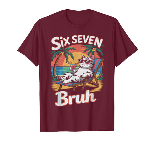 Keep Calm 67 Bruh Cat Vacation Cruise Trip Joke Gen Alpha Z T-Shirt
