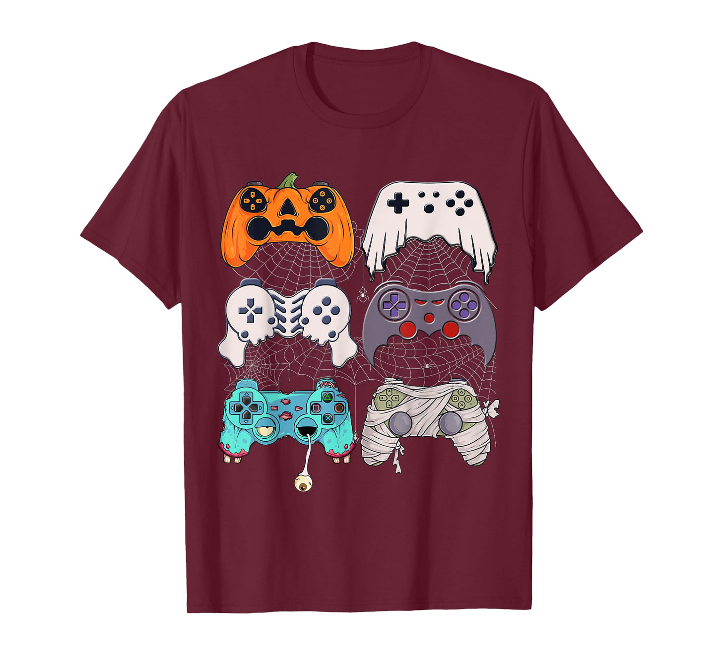 Halloween Skeleton Zombie Gaming Controllers Mummy Boys Kids T-Shirt