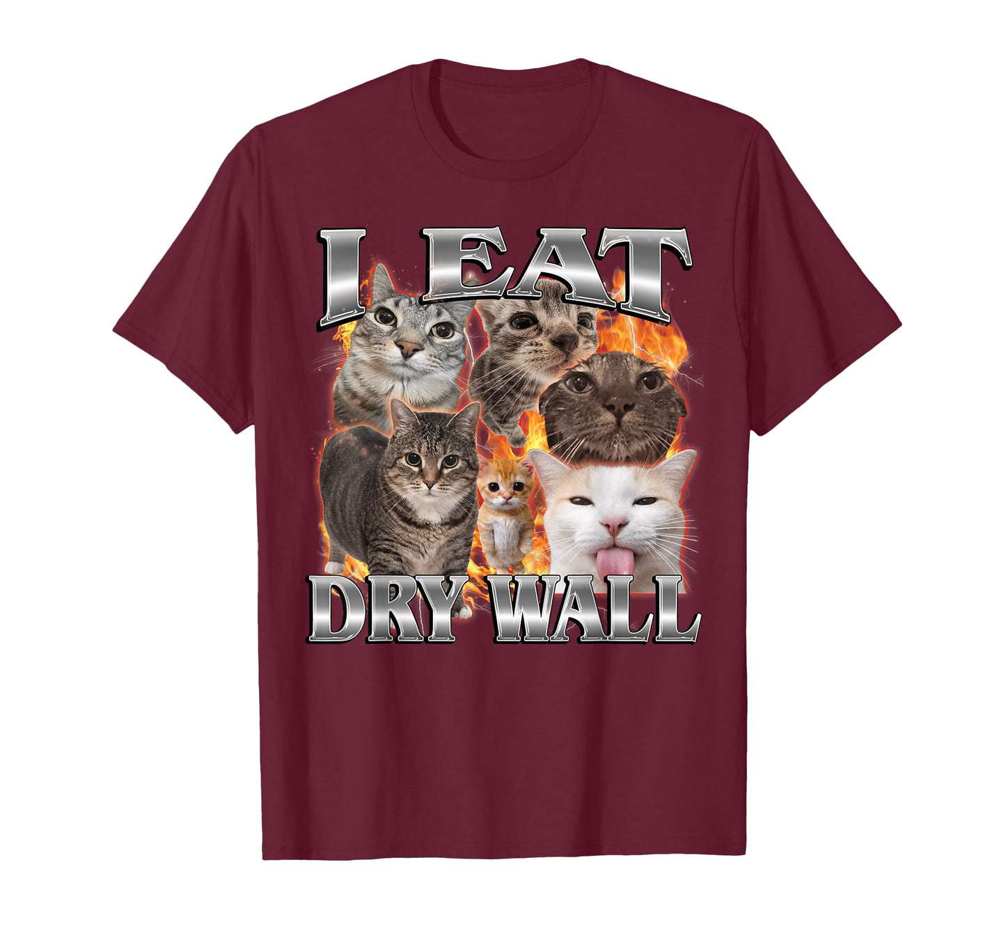 I Eat Drywall Funny Cat Meme Bootleg Men Women T-Shirt