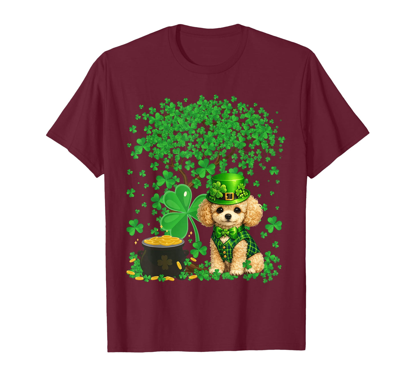 Funny Poodle Dog Shamrock St Patrick's Day T-Shirt
