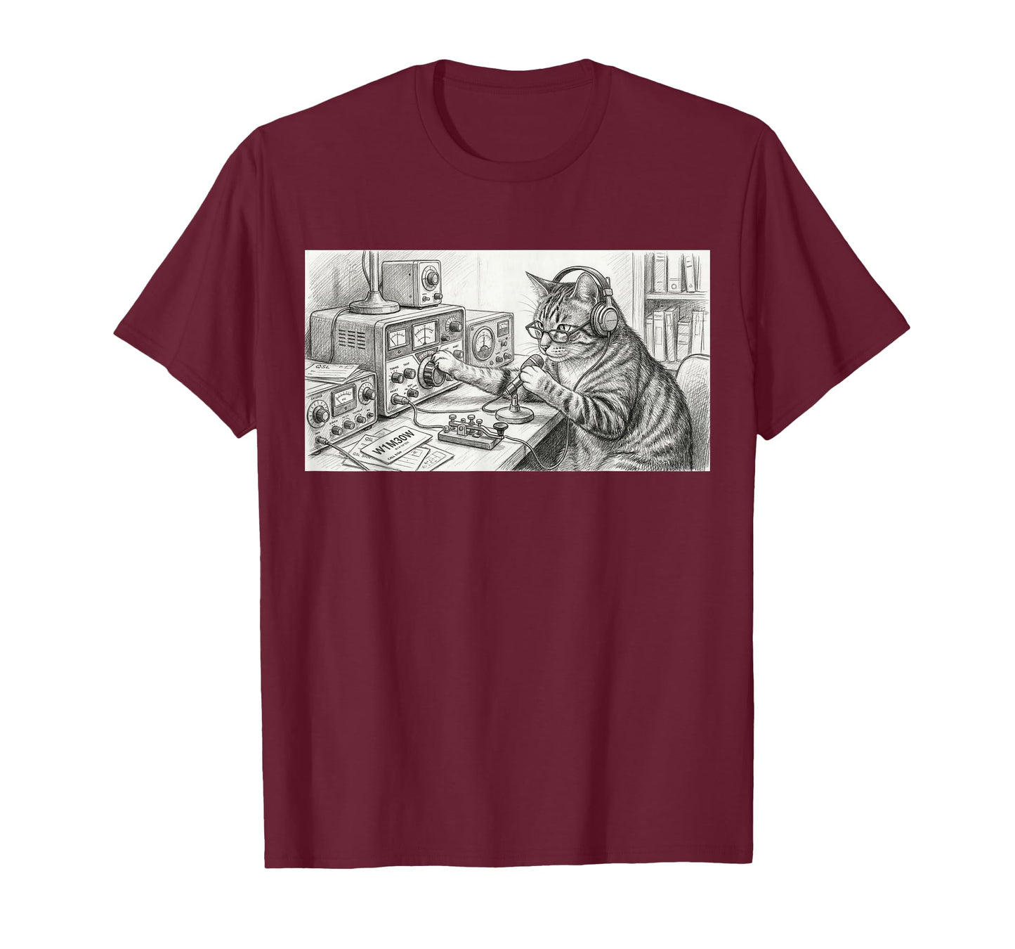 Funny Ham Radio Cat Amateur Radio Operator CW Morse Code T-Shirt