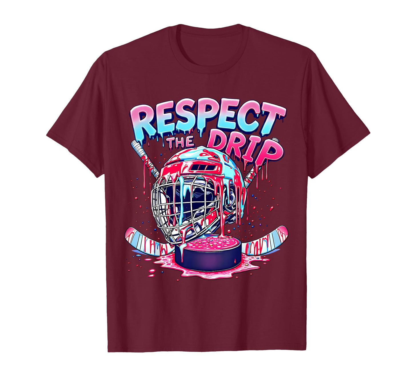 Hockey Drip For Boys Ice Cream Drip Youth Kids Funny Sports T-Shirt