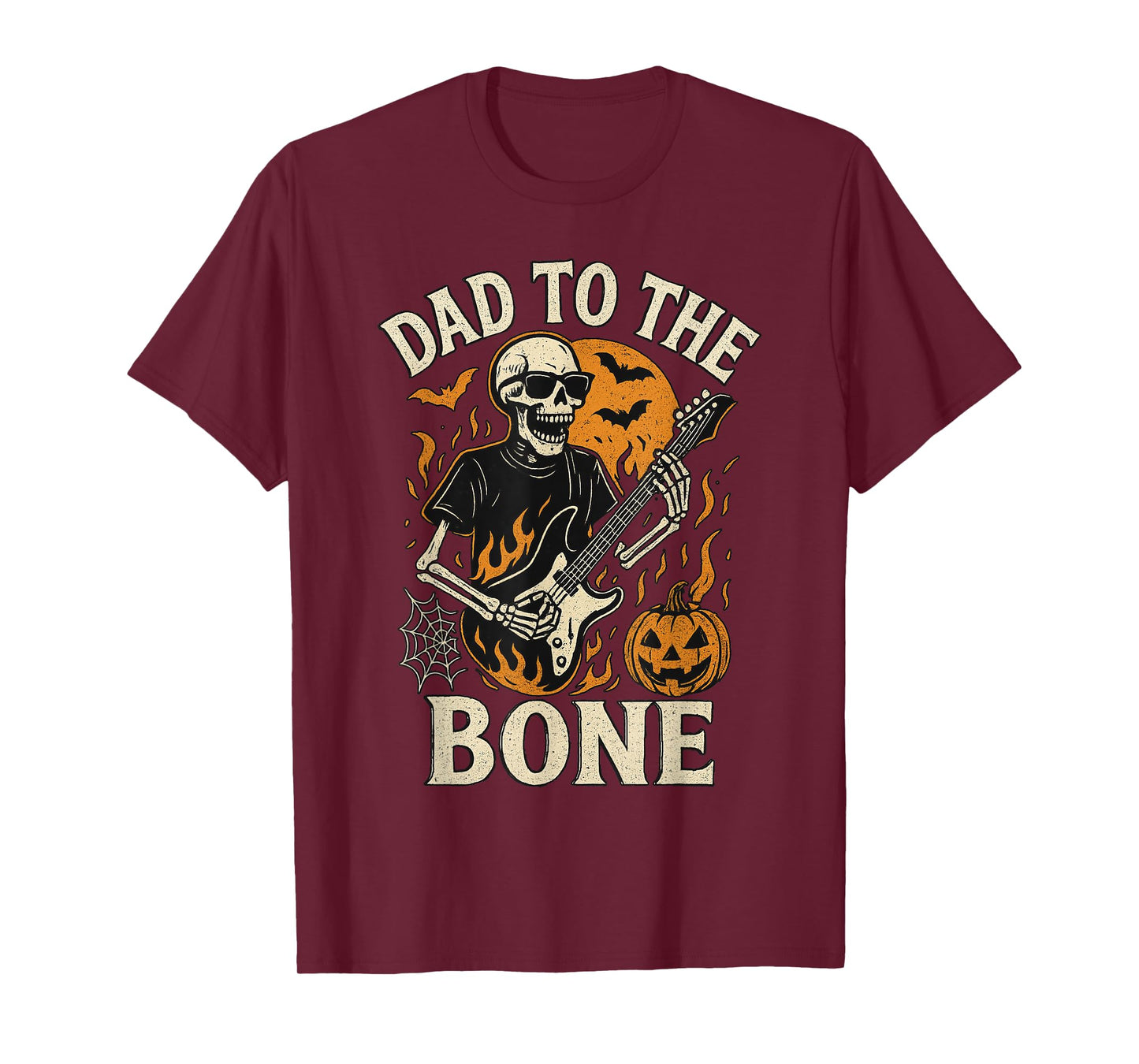 Funny Dad to The Bone Skeleton with Guitar Halloween T-Shirt