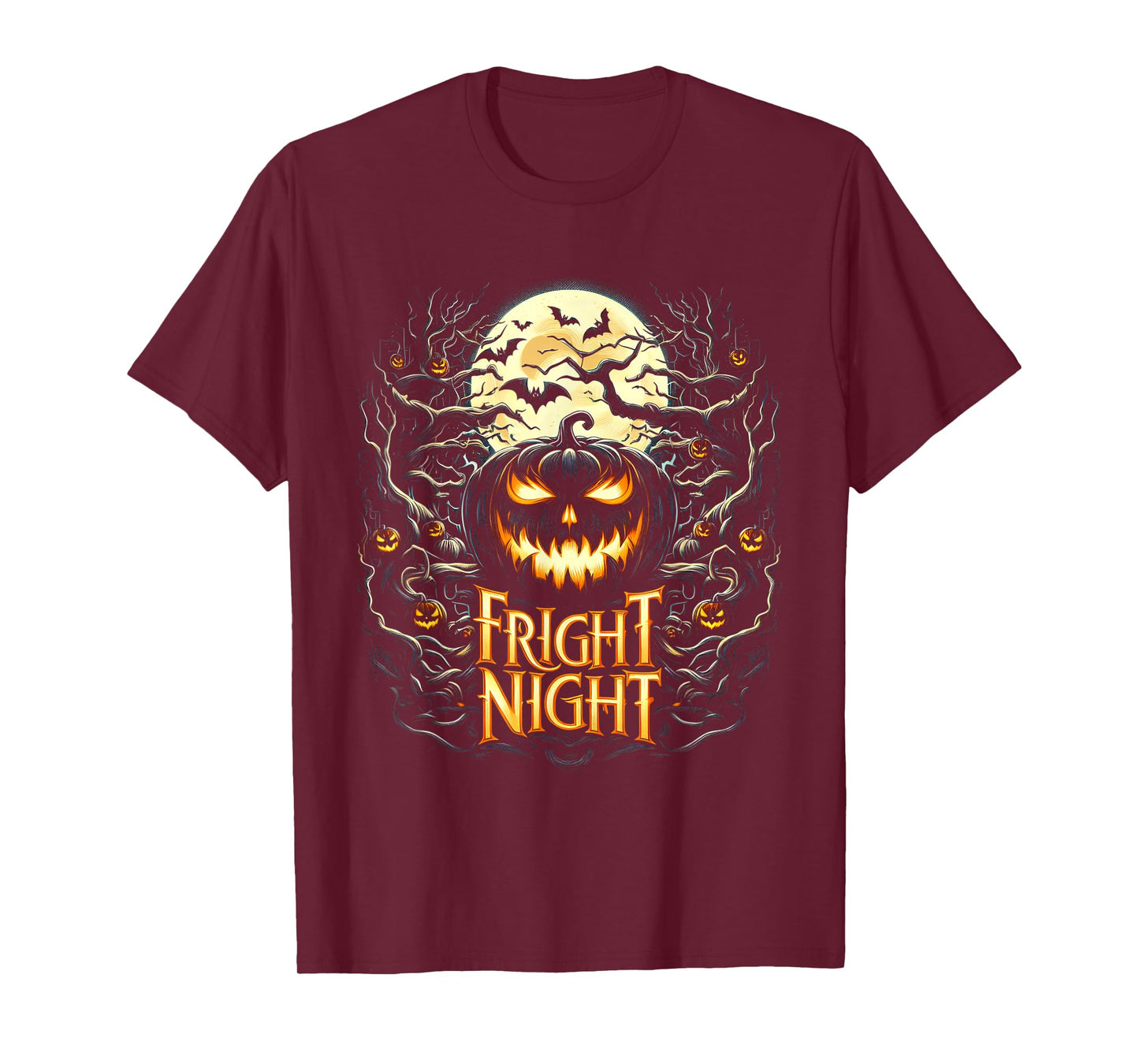 Halloween Pumpkin Jack O Lantern Face Fright Night T-Shirt