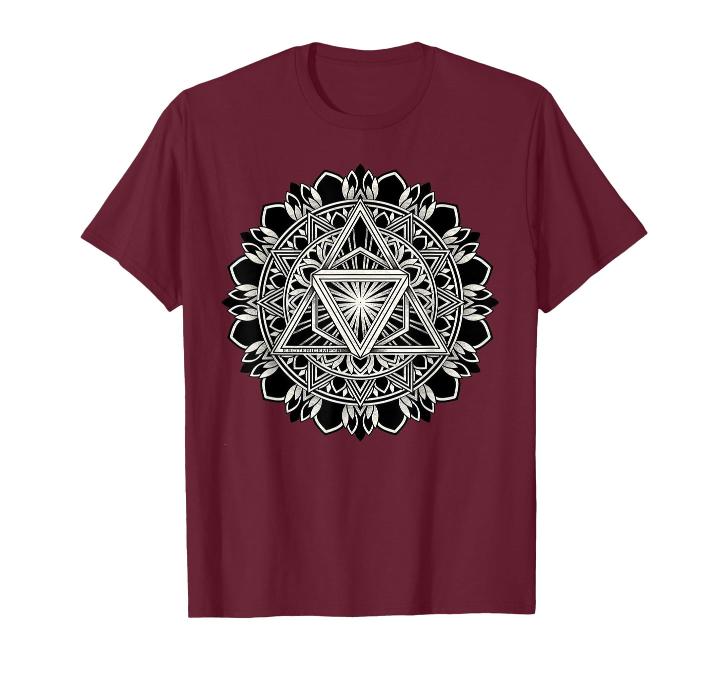 Sacred Geometry Tri-Hex Mandala Geometric Blackwork T-Shirt