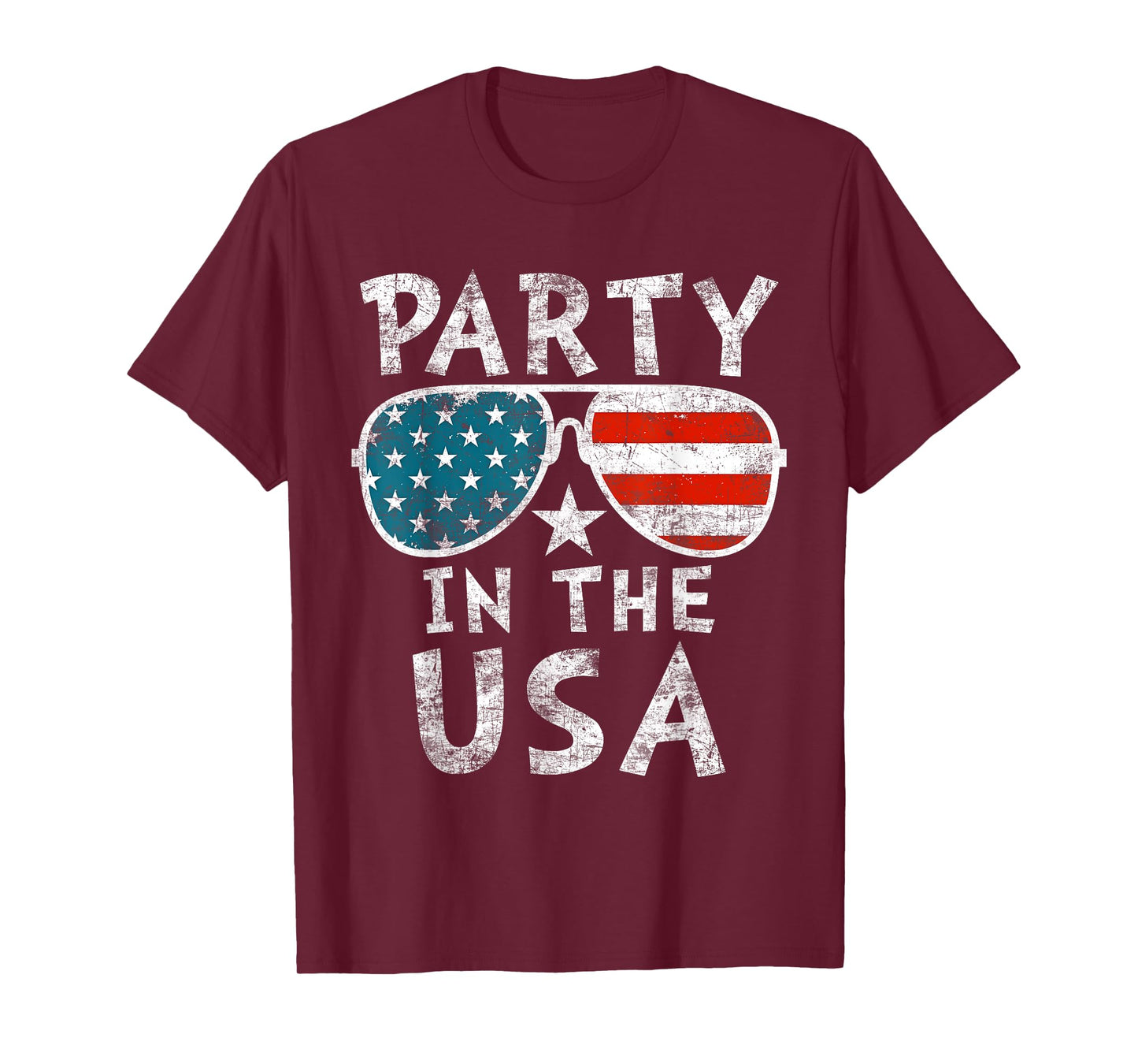 American Flag Party In USA 4th July Patriotic Kids Teen Girl T-Shirt