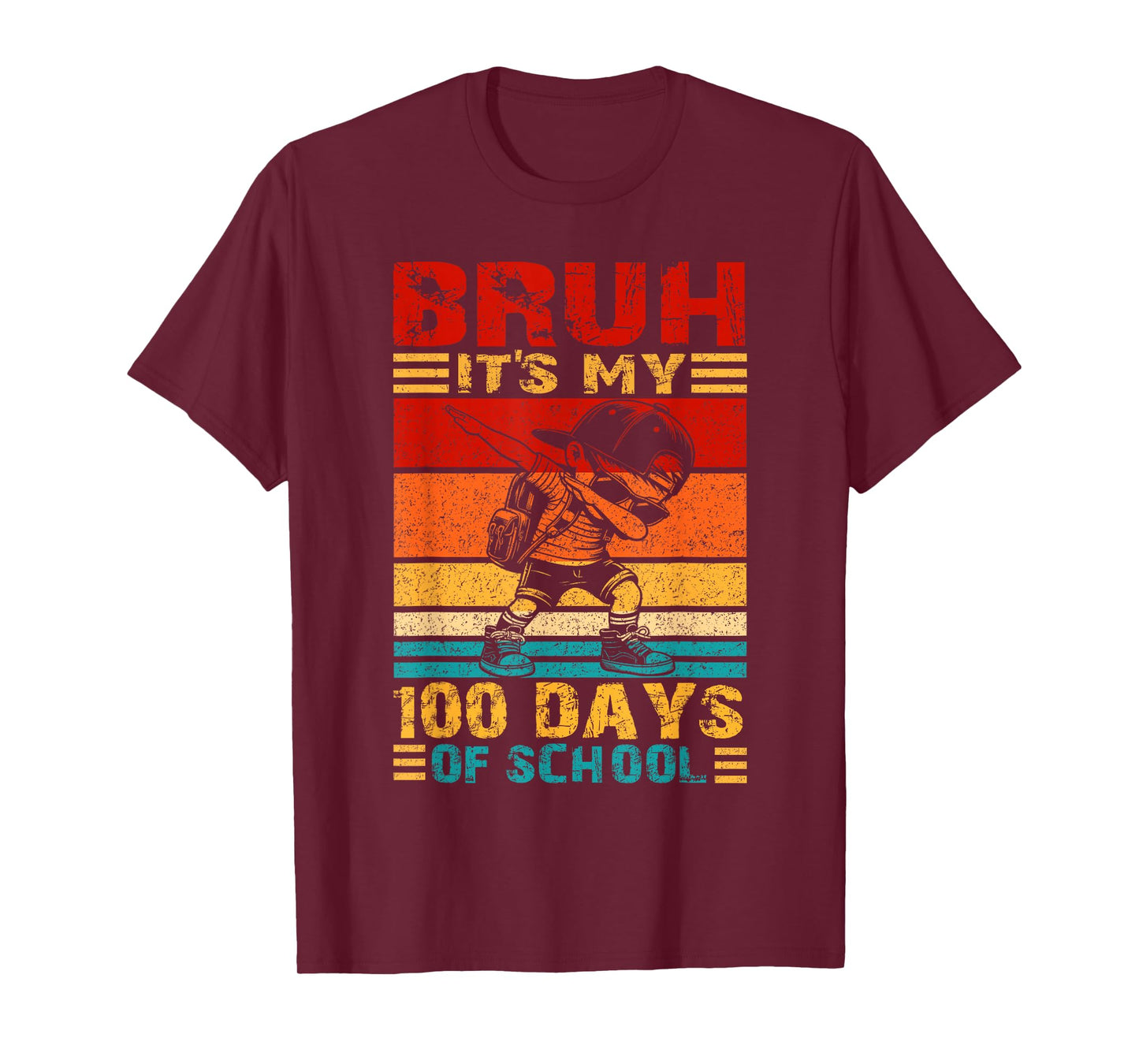 Bruh It's My 100th Day of School Dabbing Boys Kids 100 Days T-Shirt