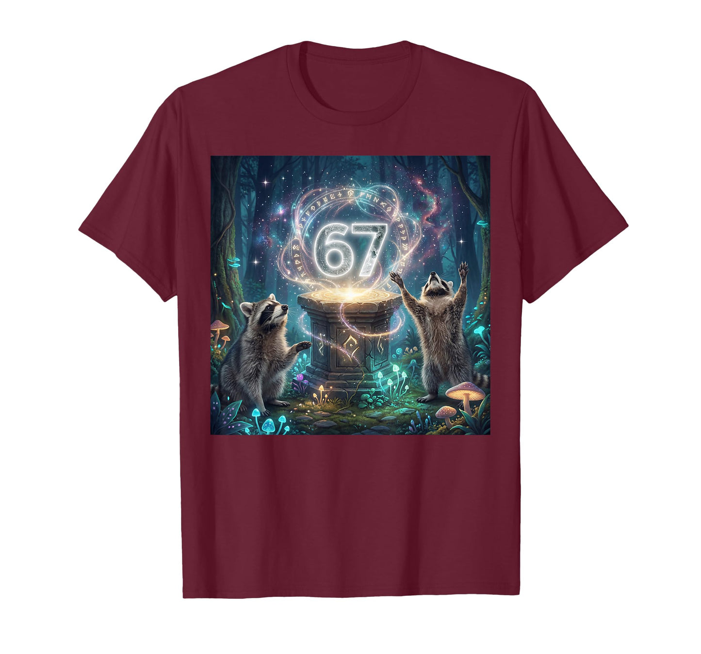 67 Meme Racoon Howling at The Moon 6 7 T-Shirt