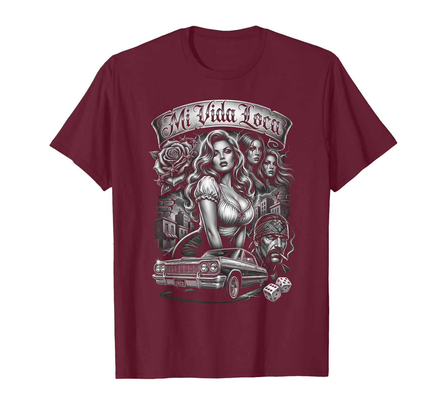 Mi Vida Loca Lowrider Art Chicano Culture Street Style T-Shirt