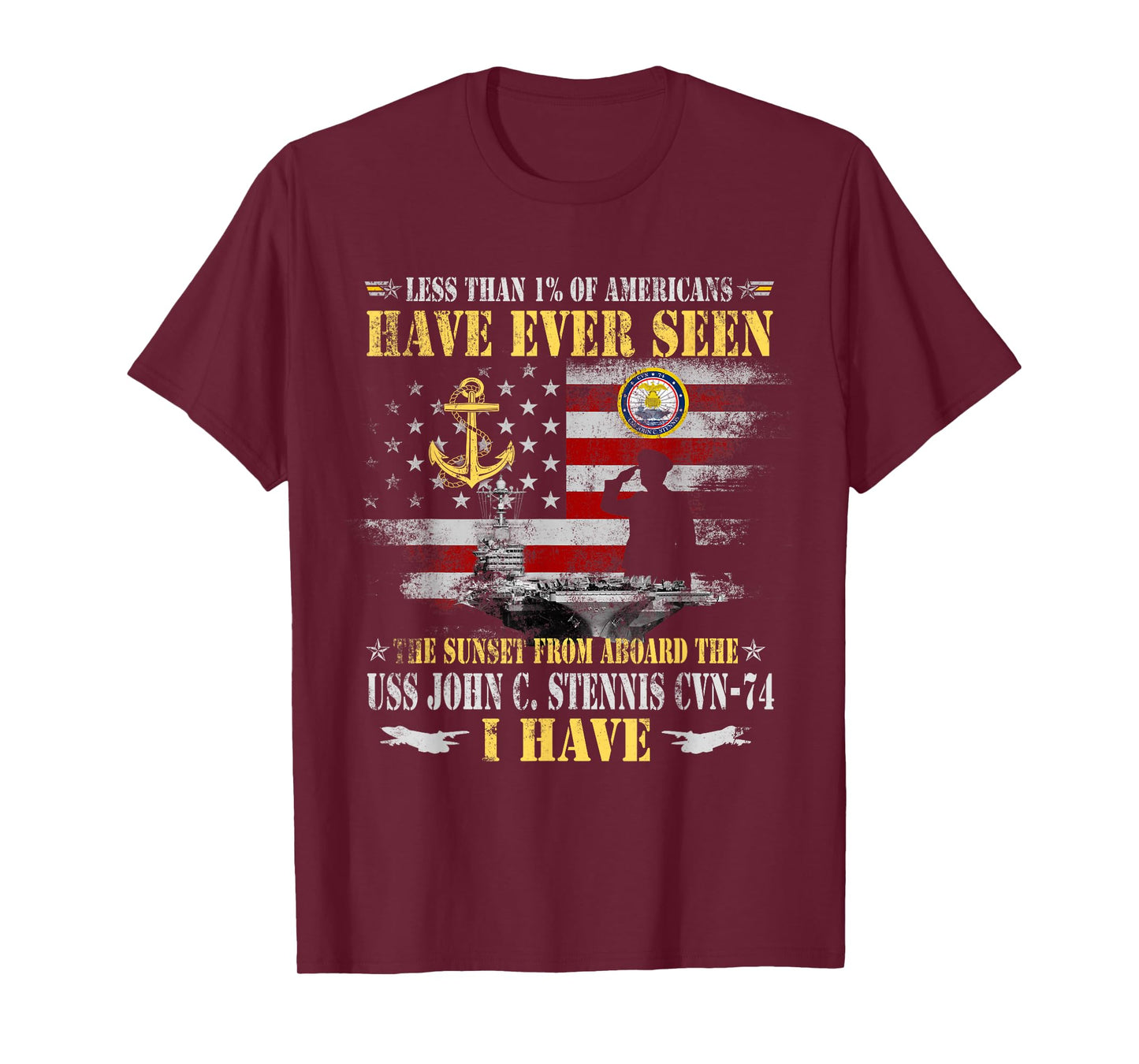 USS John Stennis CVN-74 Veteran Less Than 1% Funny Patriotic T-Shirt
