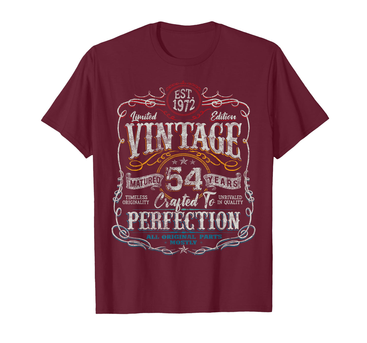 Vintage 1972 Limited Edition Shirt 54 Year Old 54th Birthday T-Shirt
