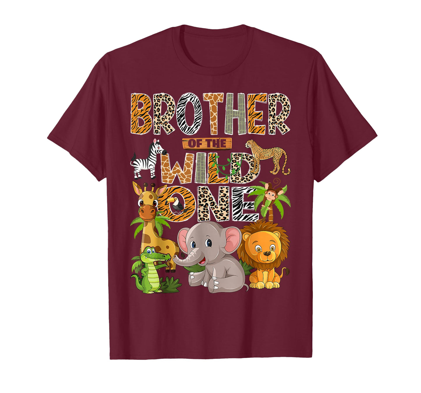 Brother of The Wild One 1st Birthday Boy Safari Jungle T-Shirt