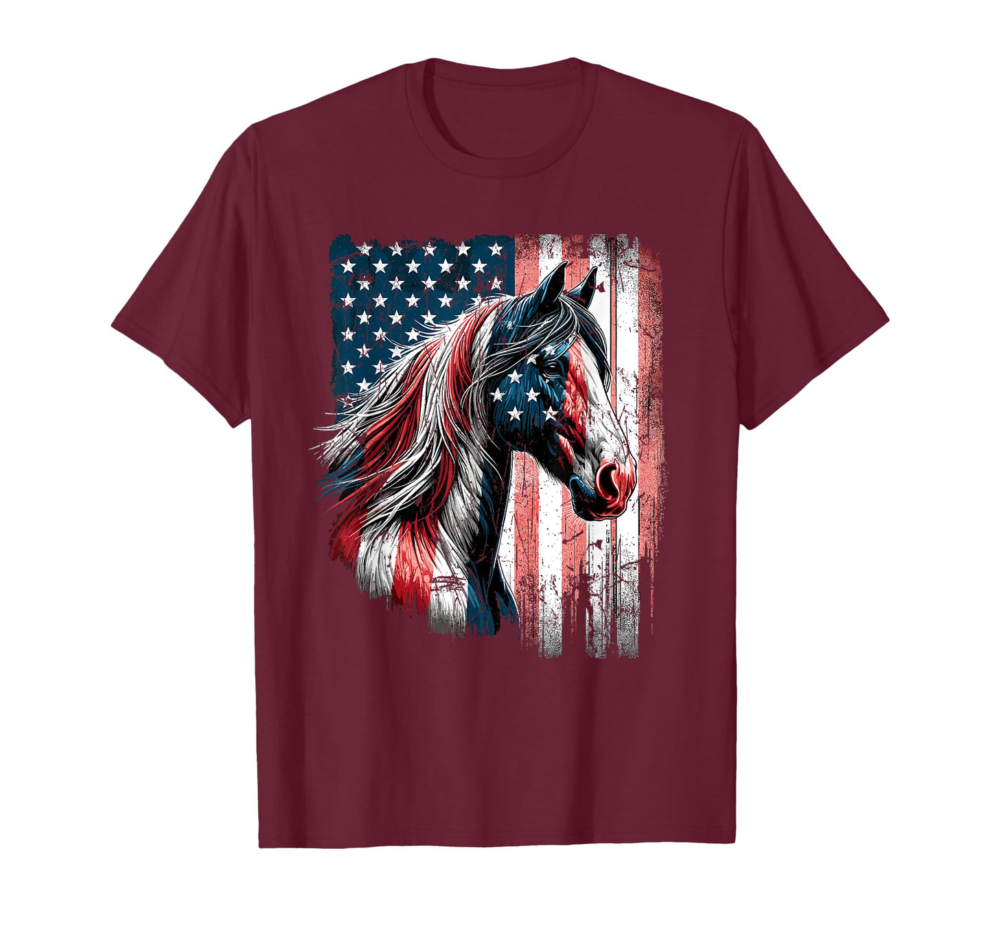 Patriotic Horse USA Flag Vintage Horse T-Shirt