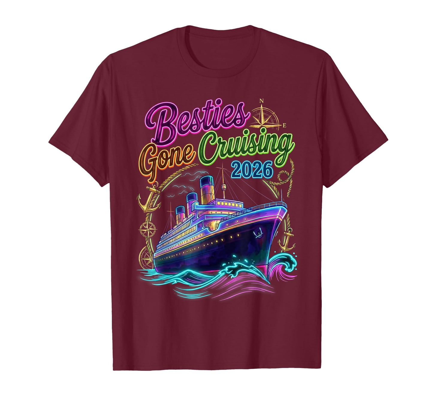 Besties Gone Cruising 2026 Matching Women Girls Cruise Trip T-Shirt