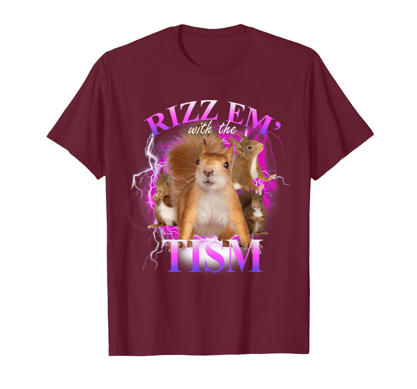 Autism Funny Rizz Em With The Tism Meme Autistic Squirrel T-Shirt
