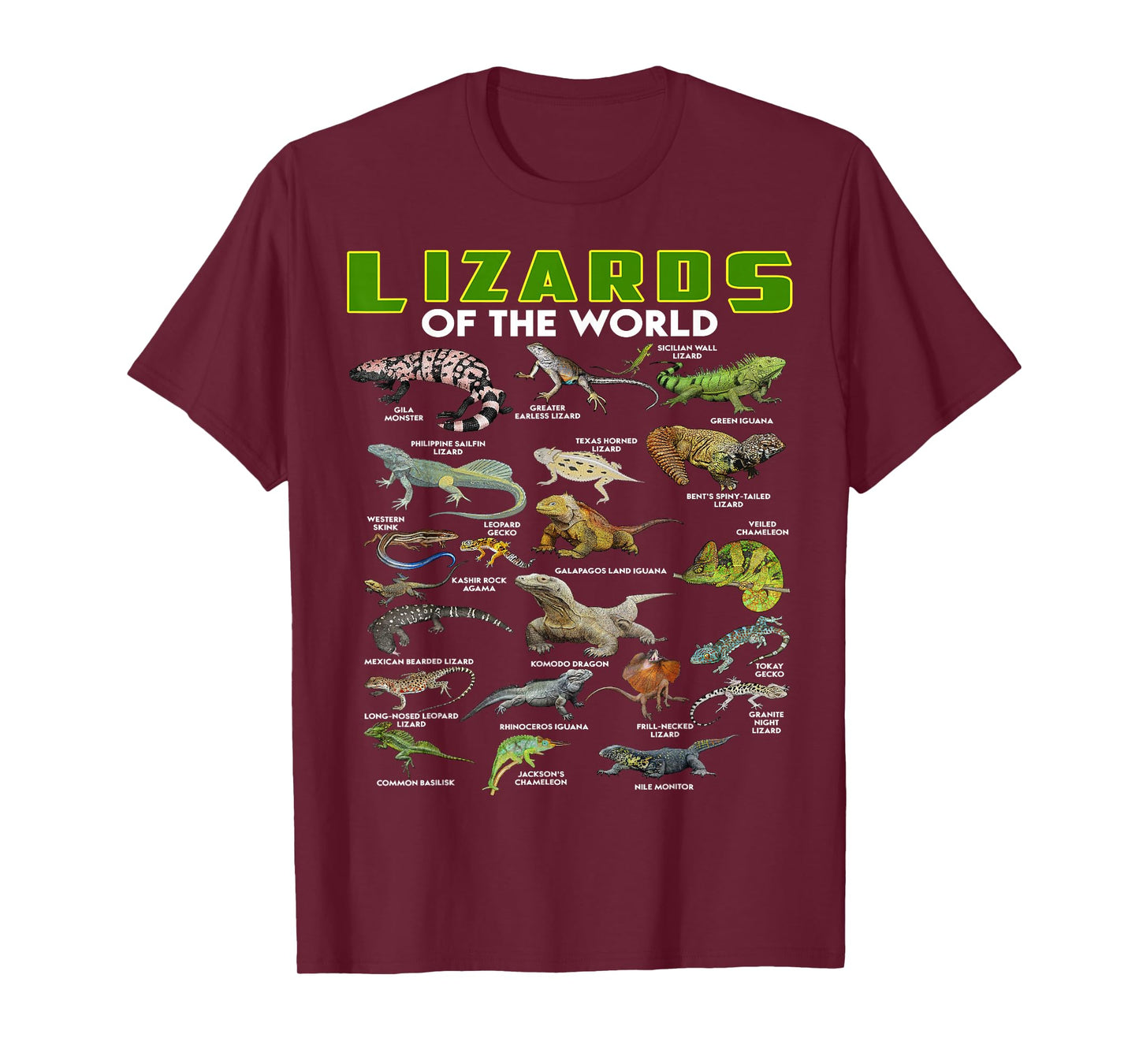Lizards Of The World Reptile Herpetology Lizard Gifts Funny T-Shirt