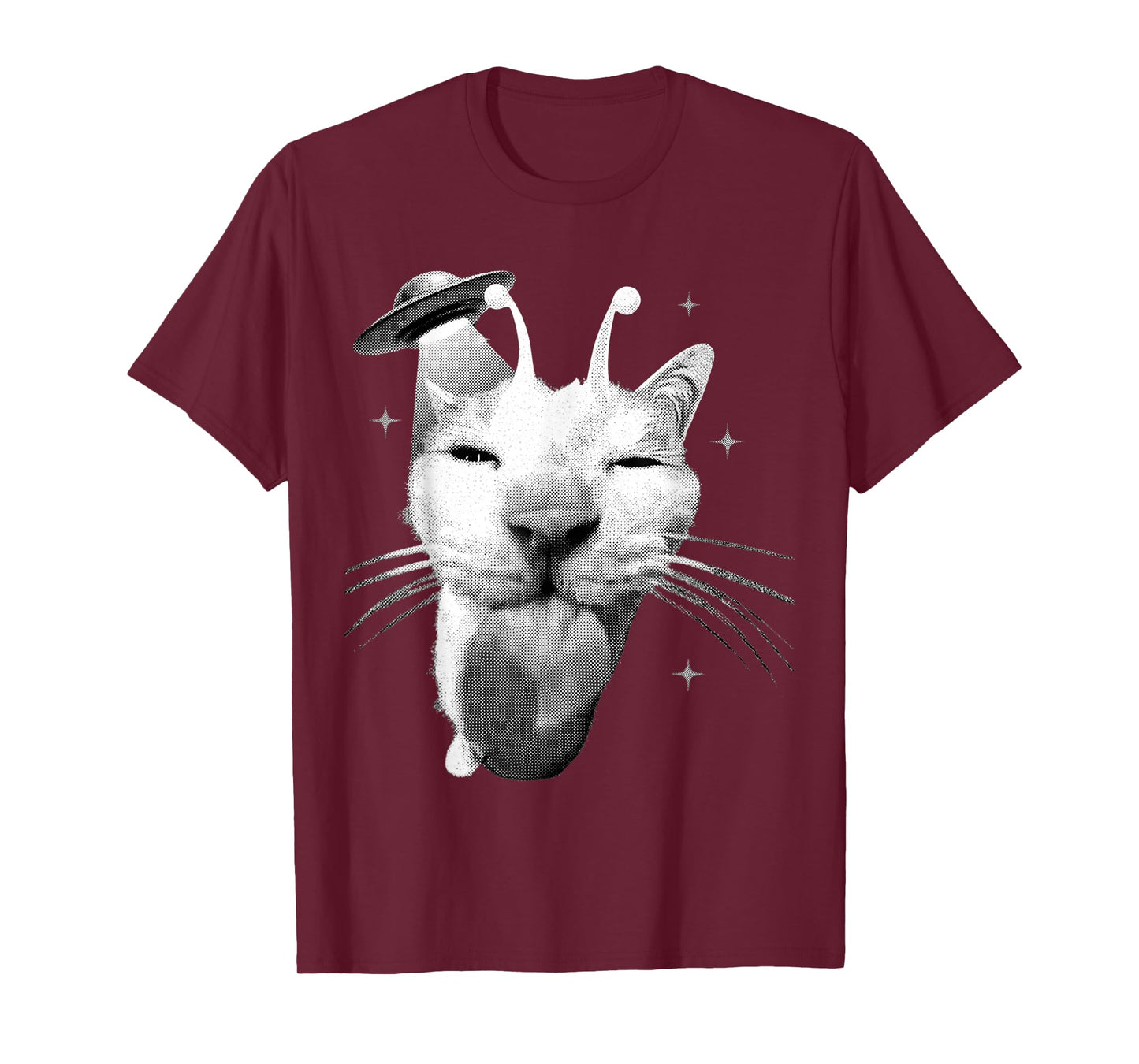 Y2K Alien Cat Meme UFO Retro Silly Cat Lover Vintage 90s Tee T-Shirt