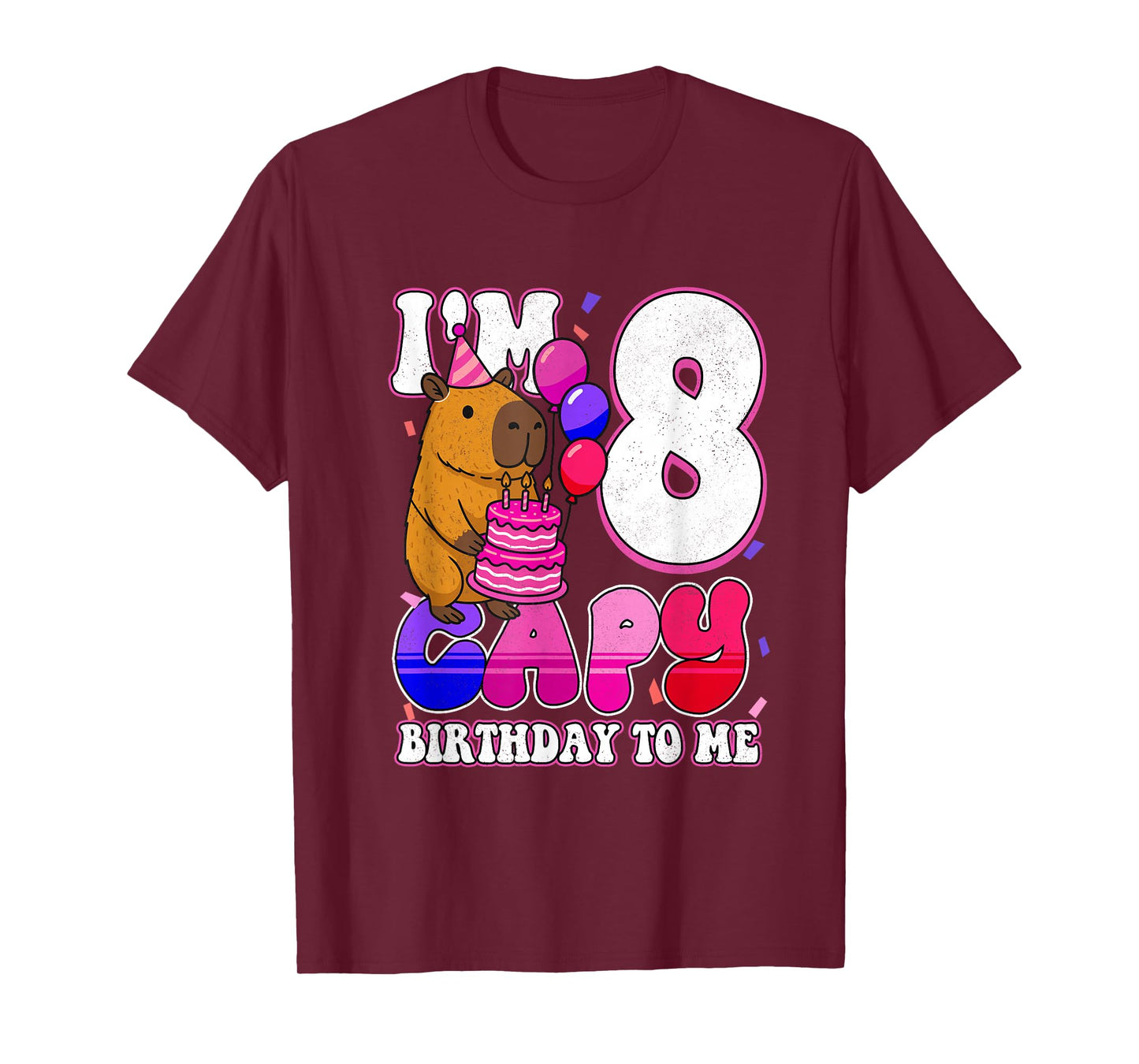 8 Year Old Capy Birthday to me Girls 8th Birthday Capybara T-Shirt