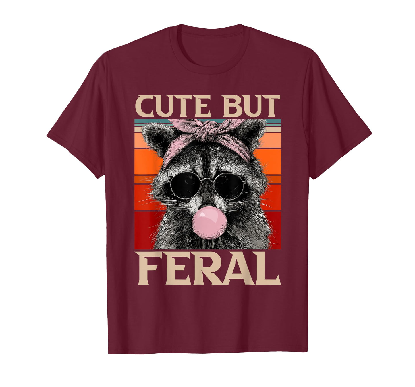 Cute But Feral Toddler Girls Kids | Raccoon Sunglasses Meme T-Shirt