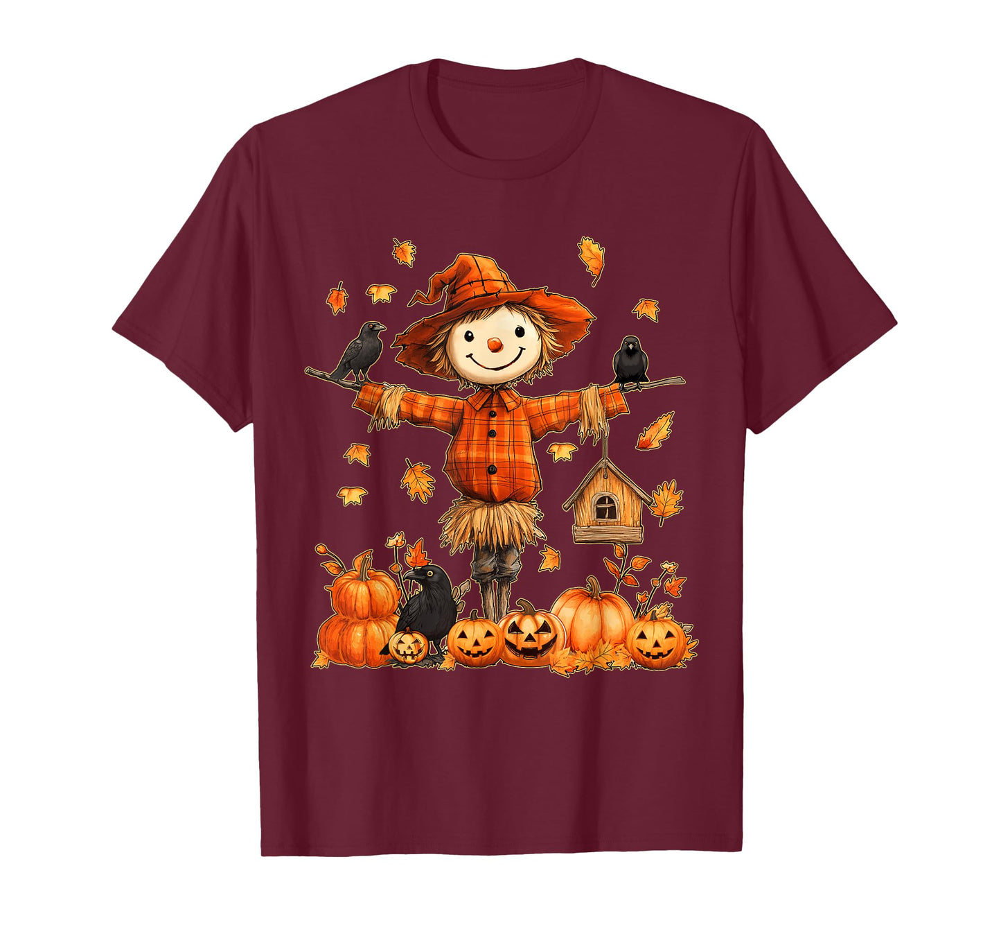 Cute Scarecrow Pumpkin Thanksgiving Halloween Hello Fall T-Shirt