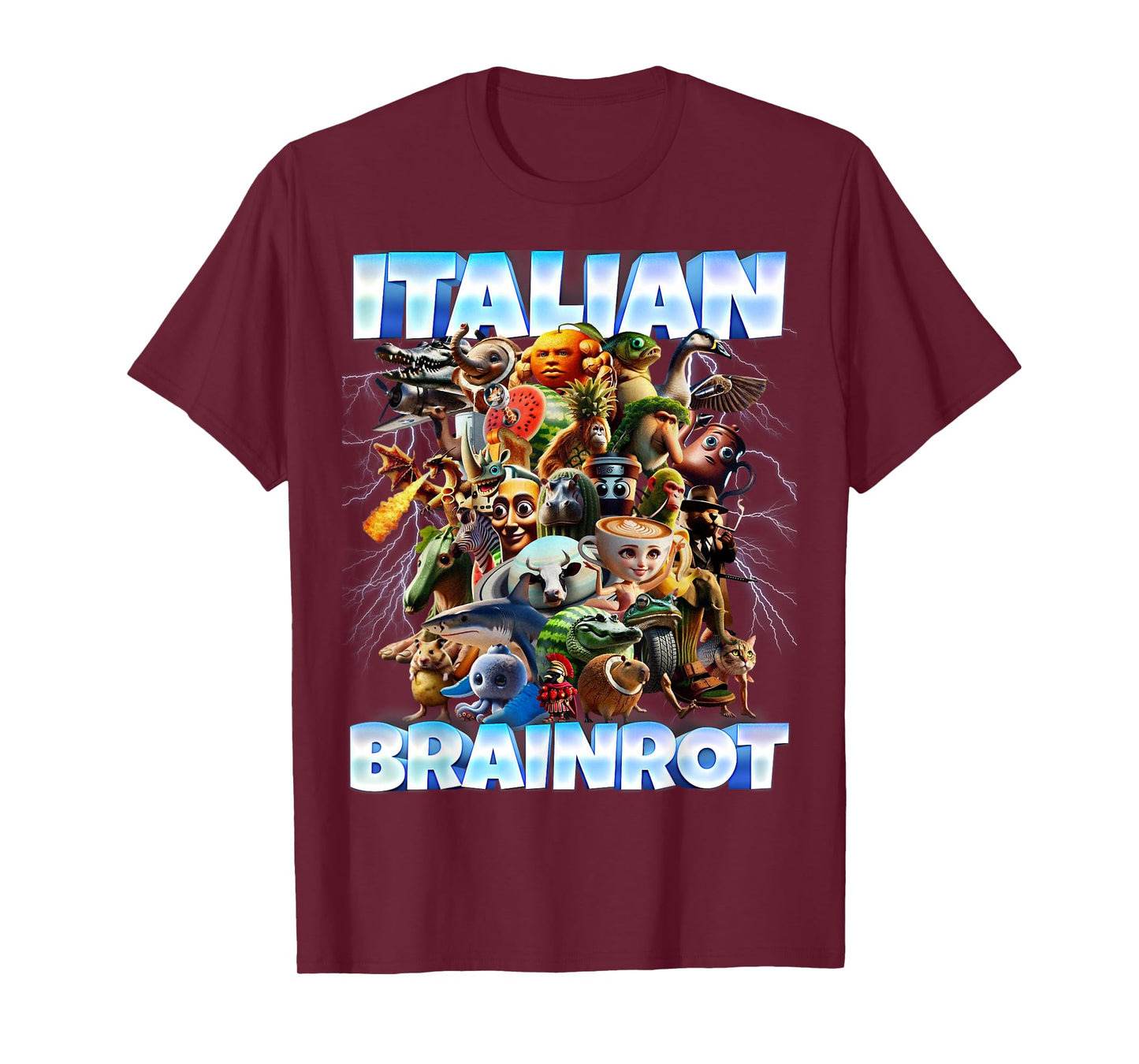 Italian Brainrot Characters Funny Meme Popular Trend Gen Z T-Shirt