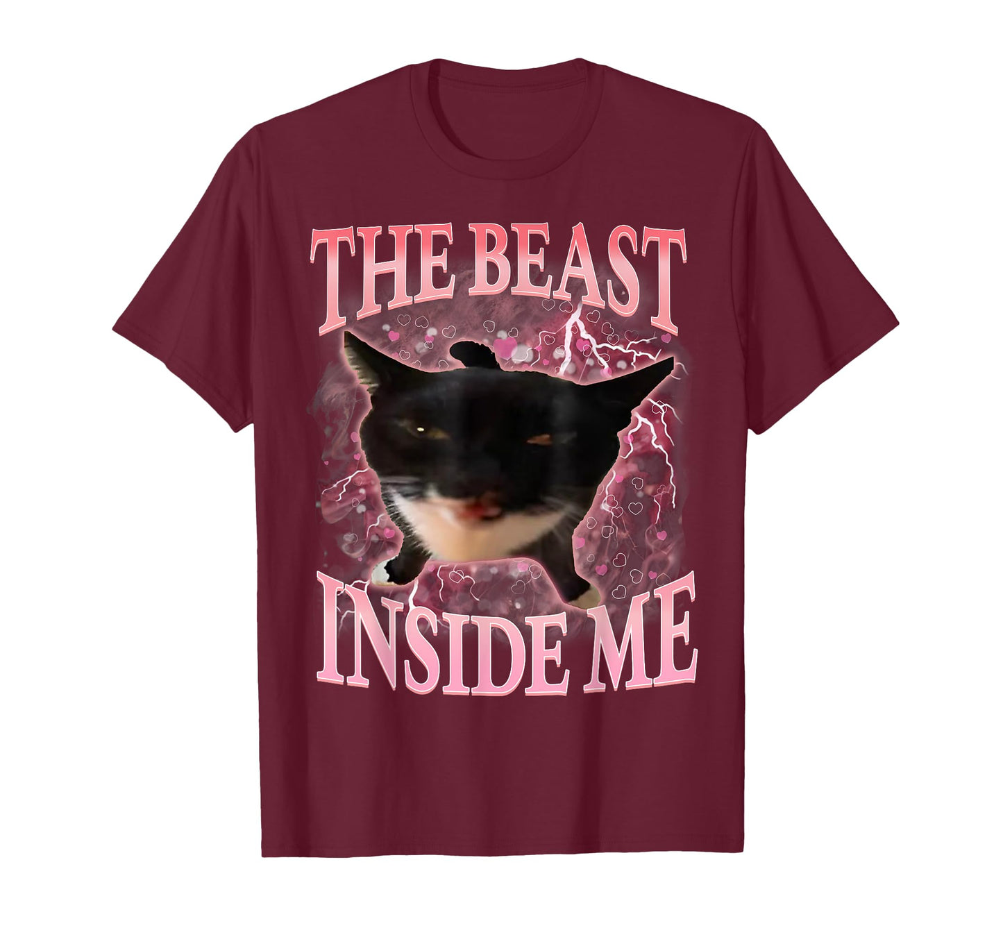 The Beast Inside Me Funny Gen Z Gen Alpha Silly Cat Meme Men Women T-Shirt