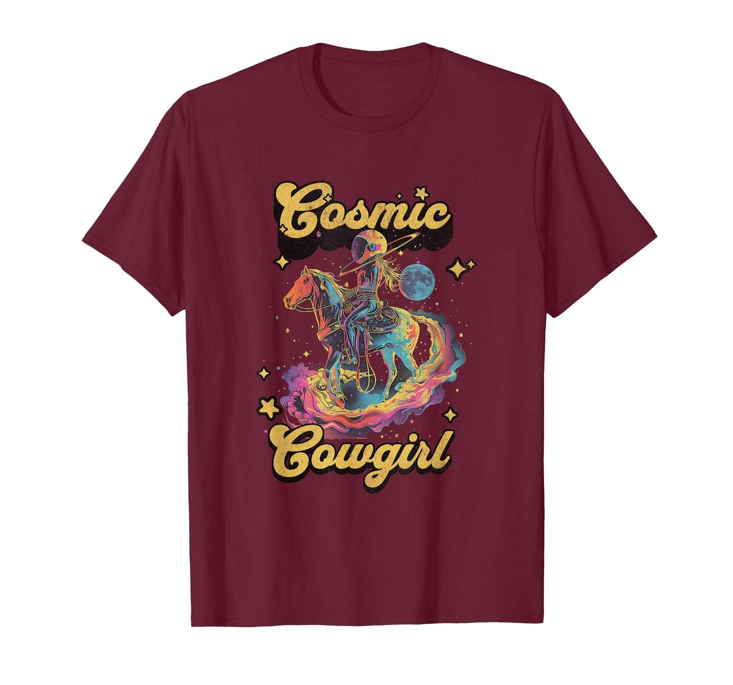 Cosmic Rodeo Howdy Western Retro Cute Cowboy Cowgirl Space T-Shirt