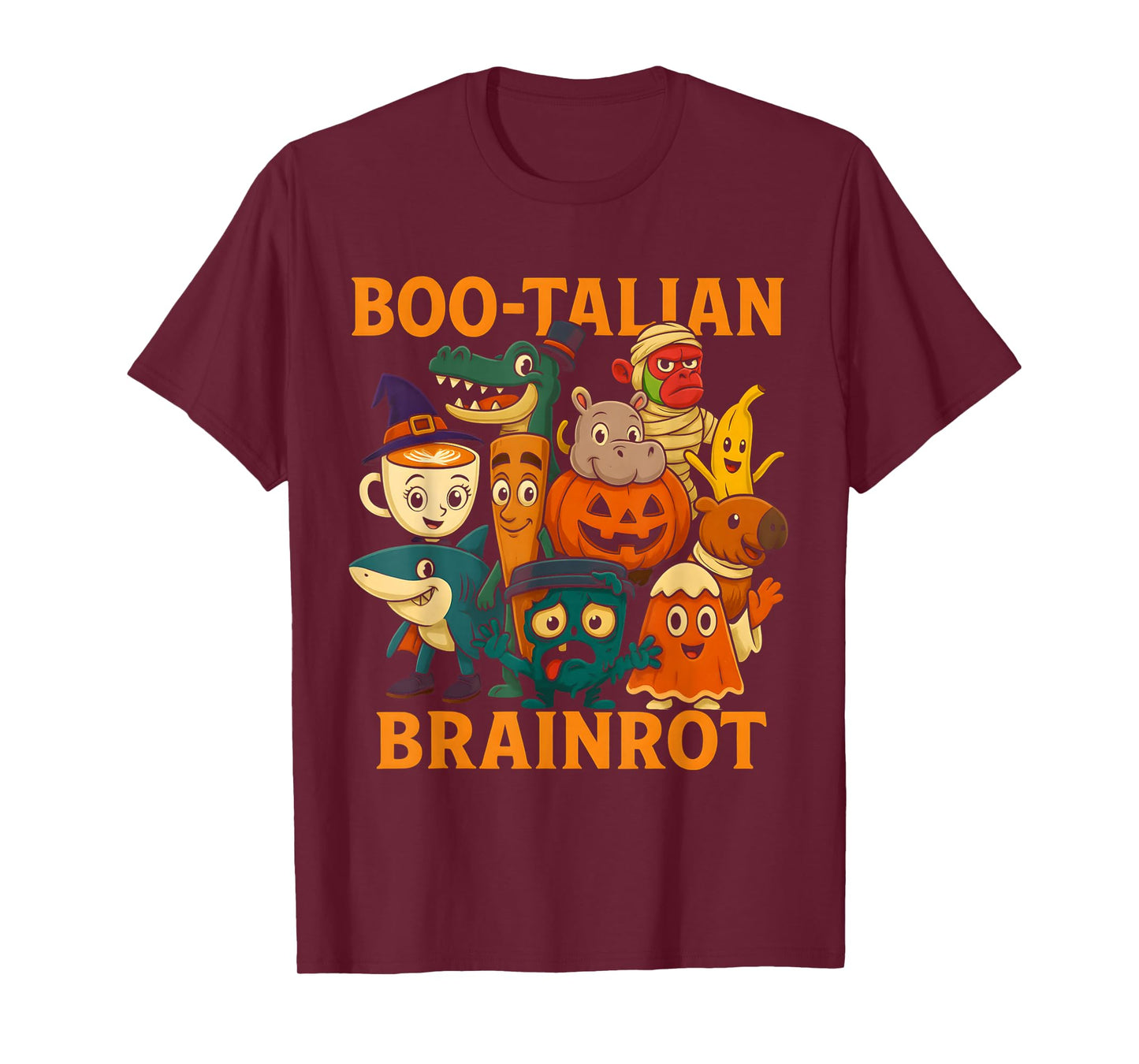 Italian Brainrot Characters Halloween Theme Costume Birthday T-Shirt