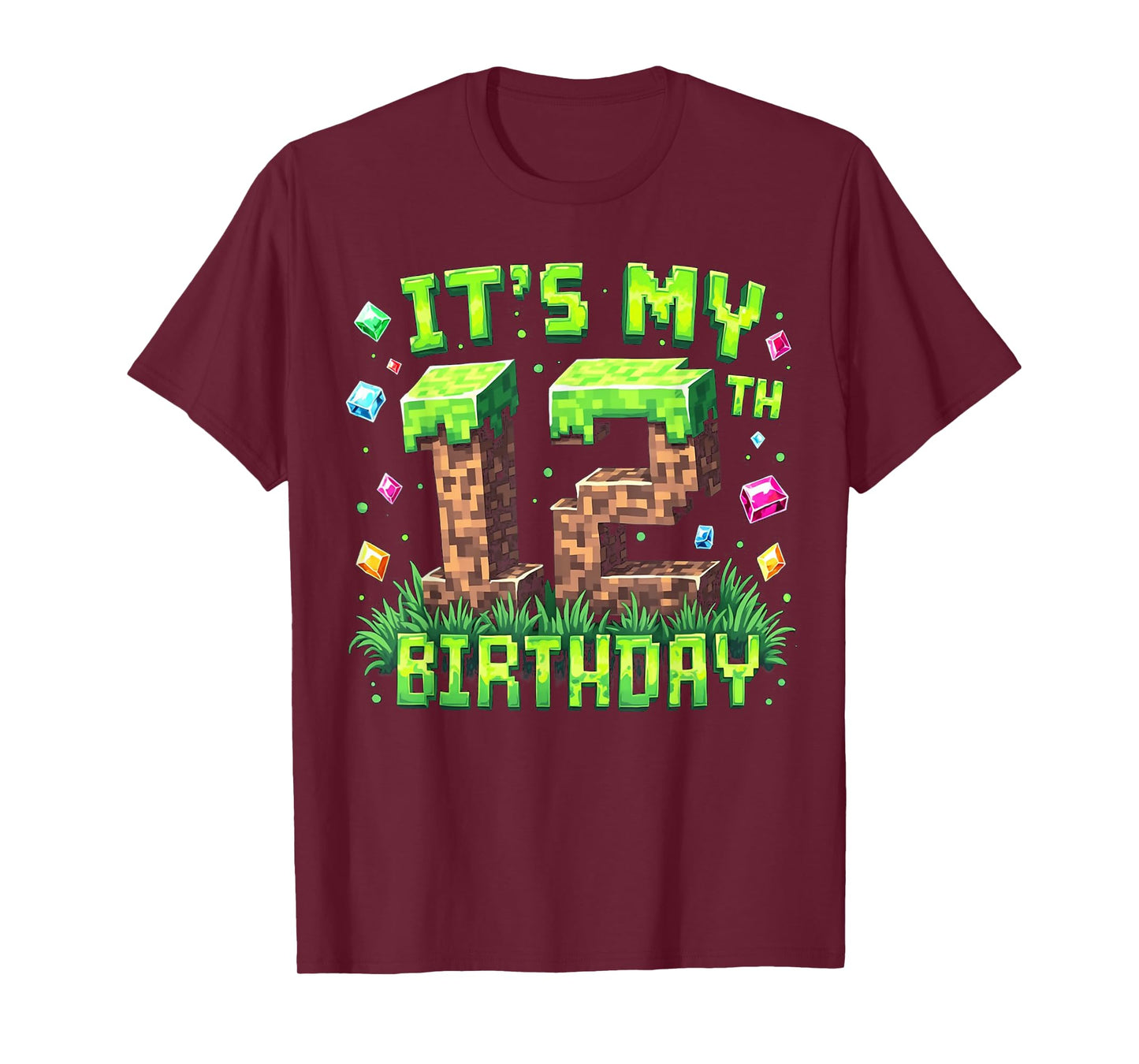 Birthday Boy Shirt It's My 12th Birthday Video Game Pixel T-Shirt