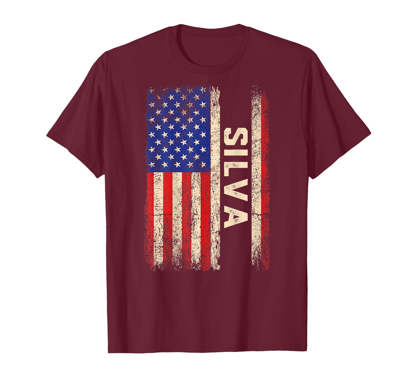 Silva Last Name - Silva Name American Flag (Back) T-Shirt