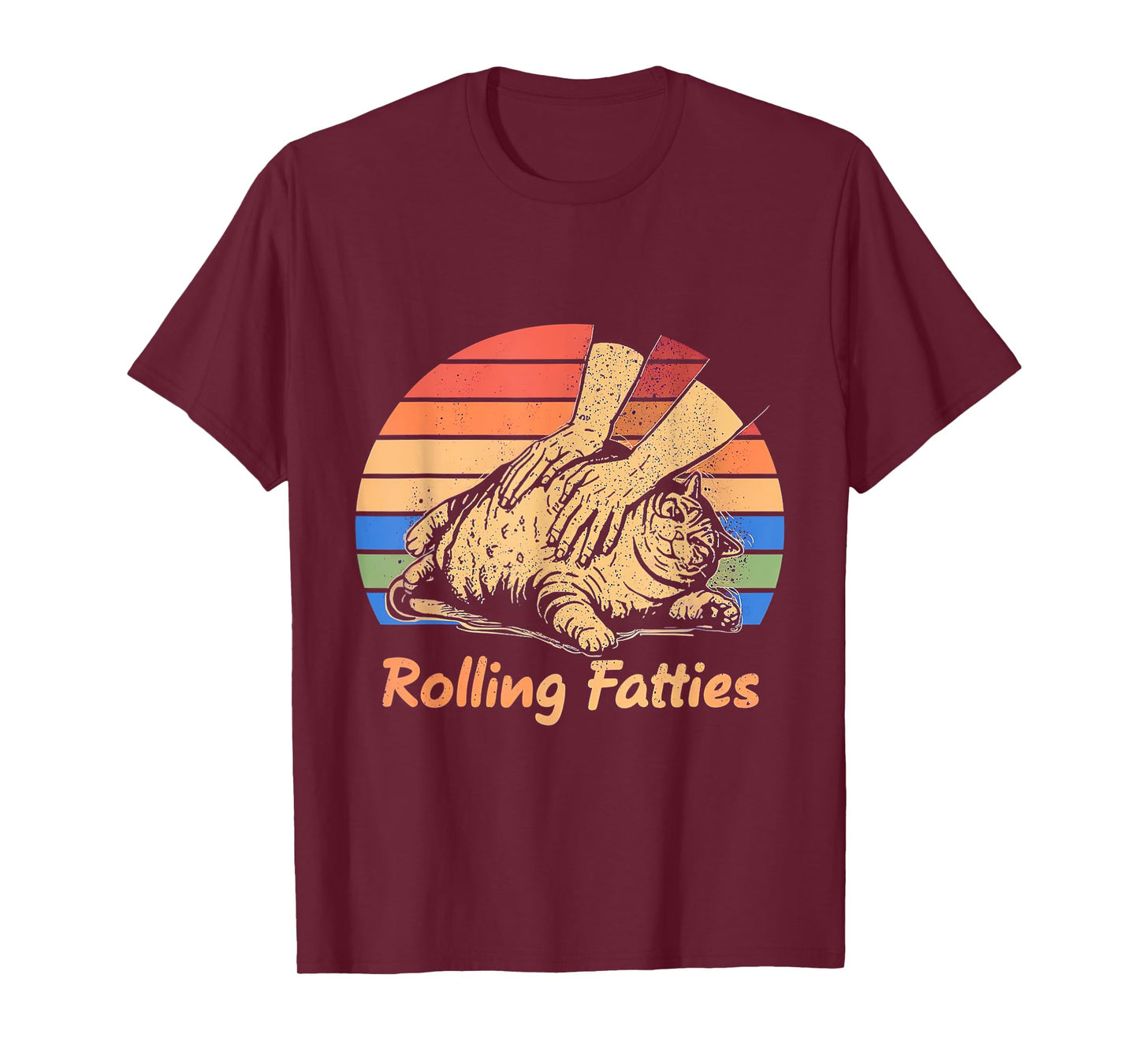 Cat Rolling Fatties Funny T-Shirt for Men Women Kids