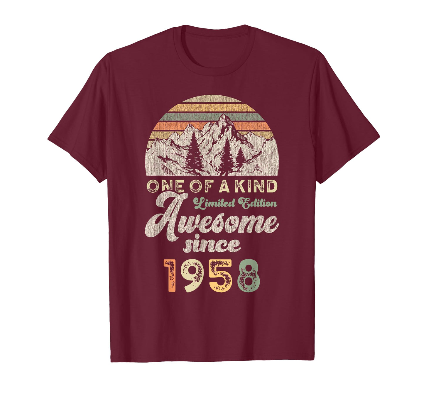 Awesome Since 1958 Birthday 67 Years Mountains T-Shirt