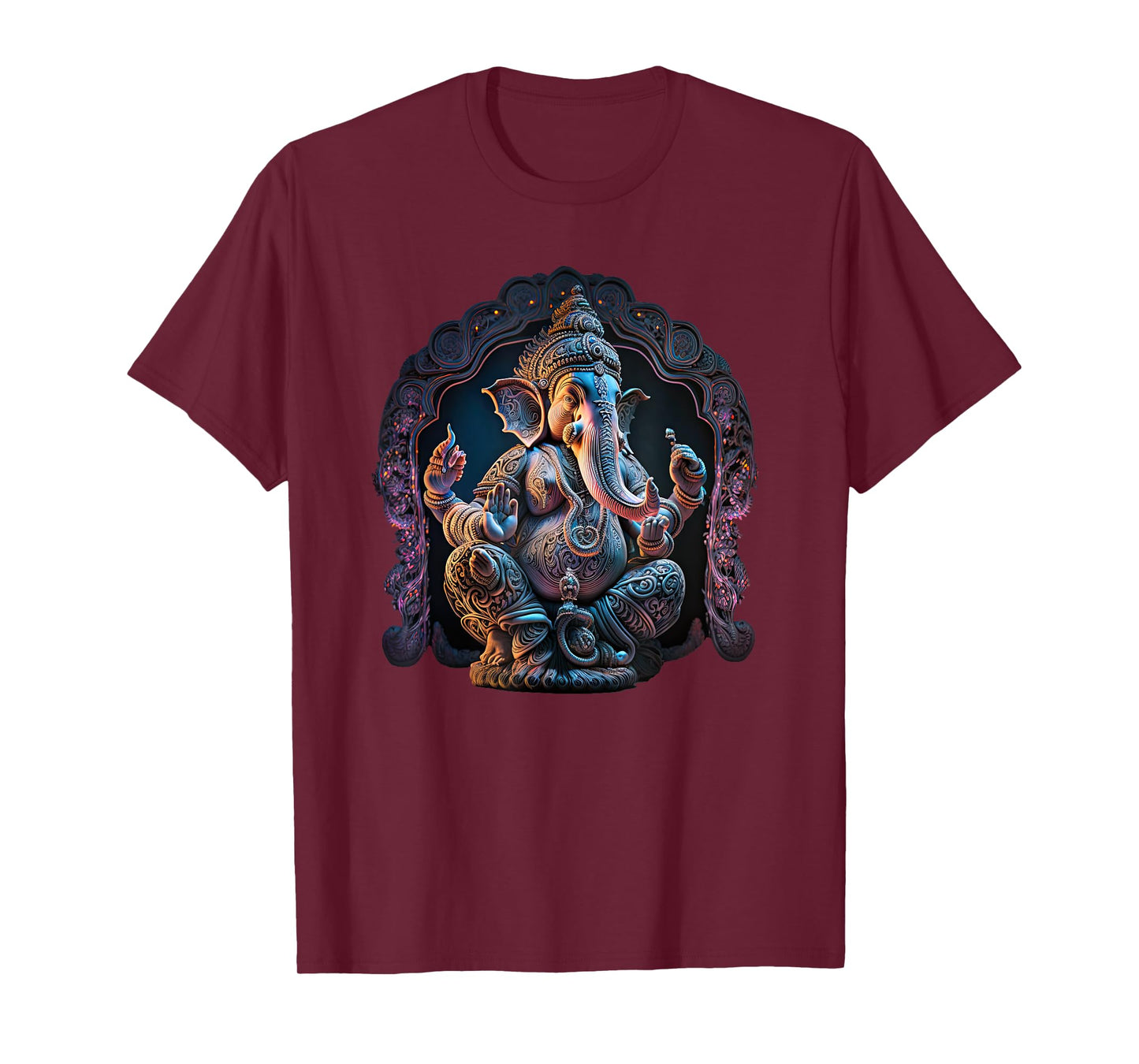 Ganesh Enlightenment Consciousness Meditation T-Shirt - Unisex-Adults - Black - Small - Short Sleeve - Yoga - T-Shirt