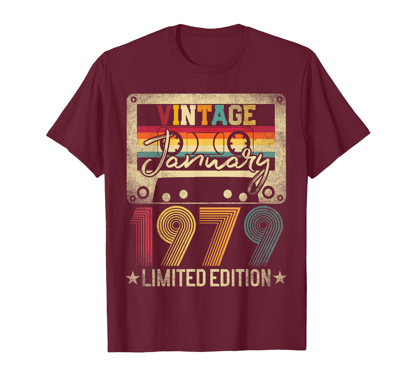 Vintage 1979 January 47 Years Old 47th Birthday Men Women T-Shirt