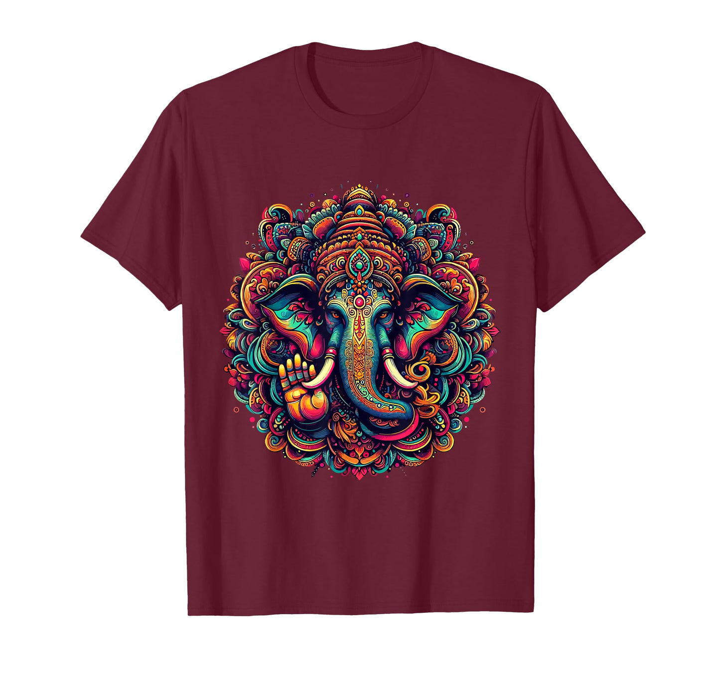 Ganesh Symbol Yoga Hindu Elephant God Ganesha Puja T-Shirt, Small, Black