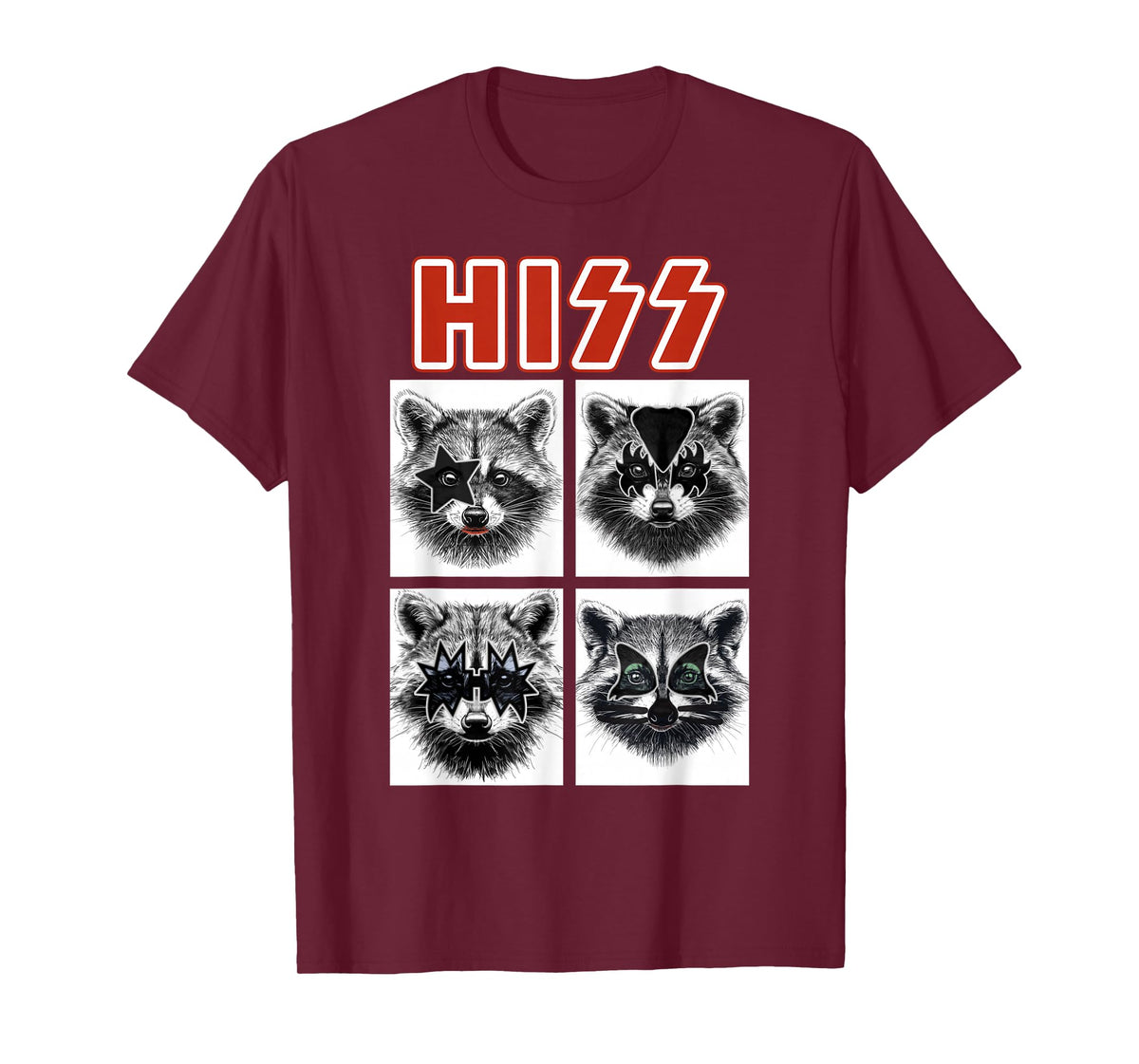 Raccoon Rock Music Band Concert Men Women Kids Funny Raccoon T-Shirt